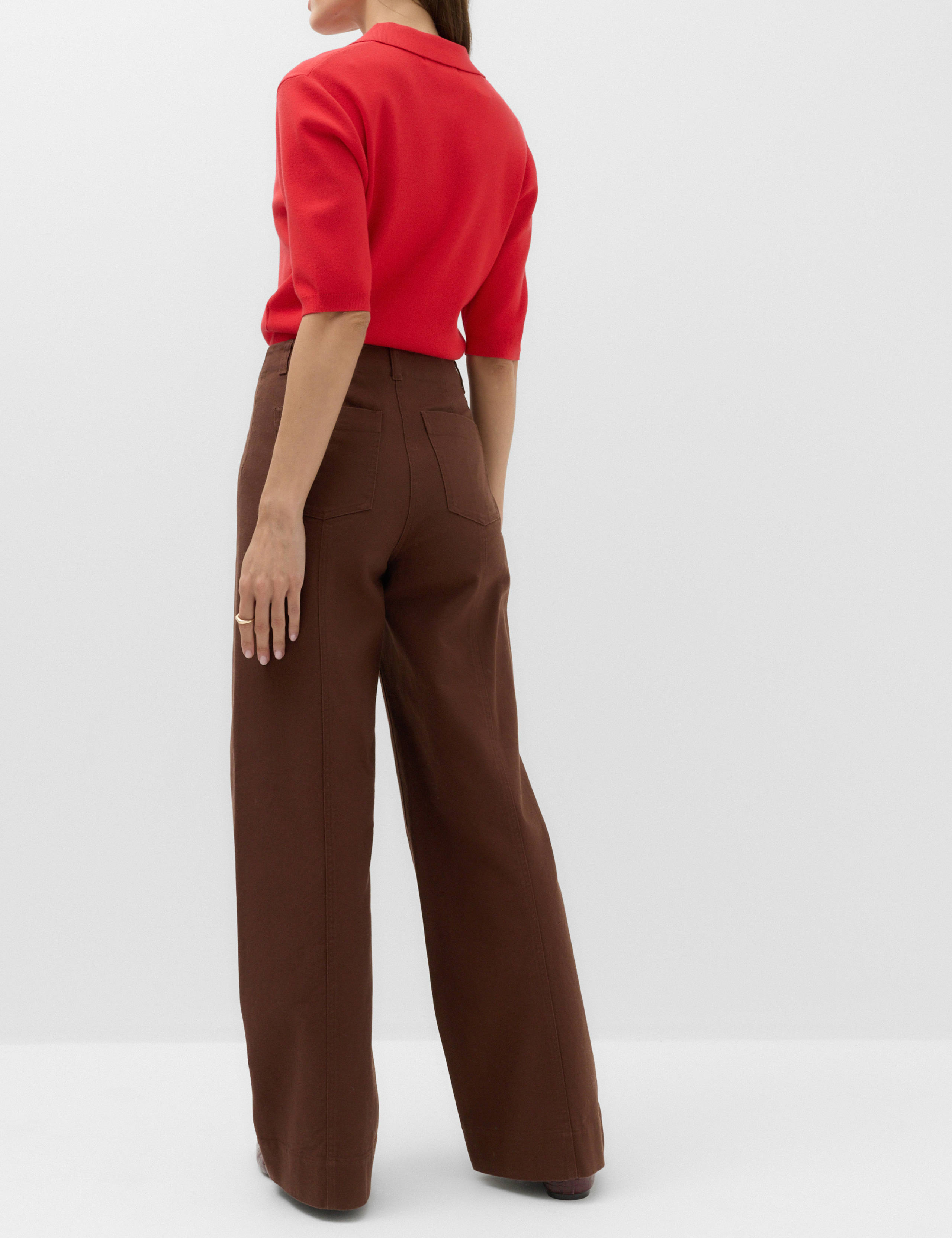 Pure Cotton Wide Leg Trousers 6 of 6