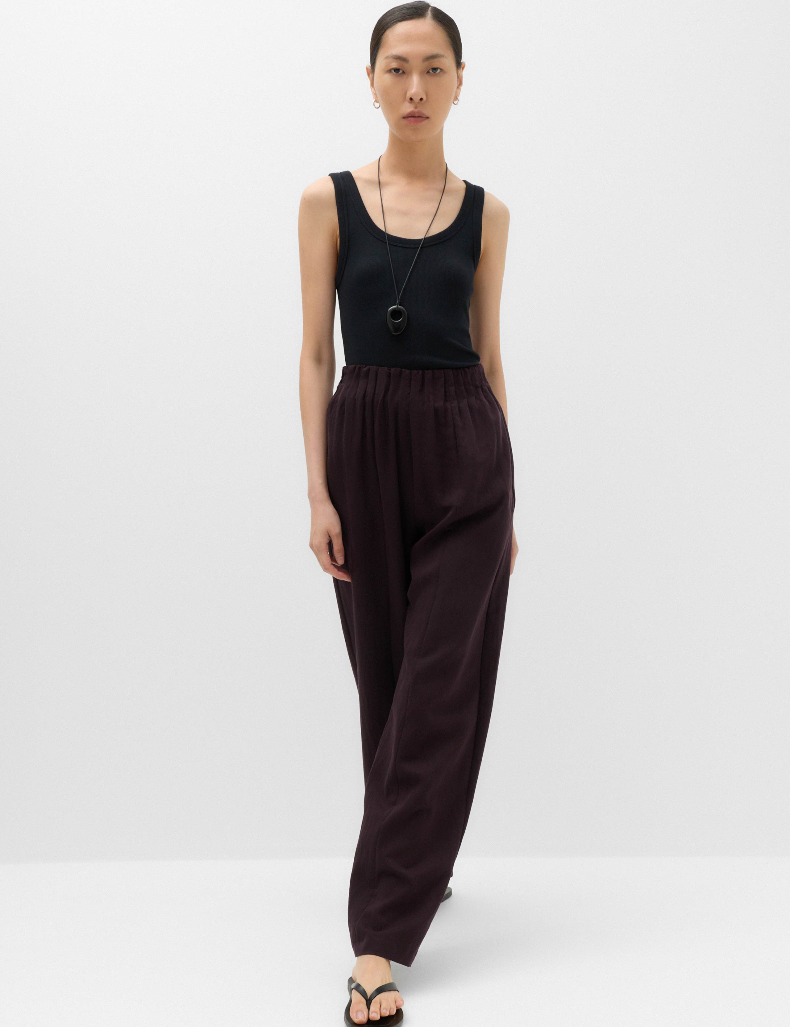 Lyocell Rich Elasticated Waist Wide Leg Trousers 6 of 6