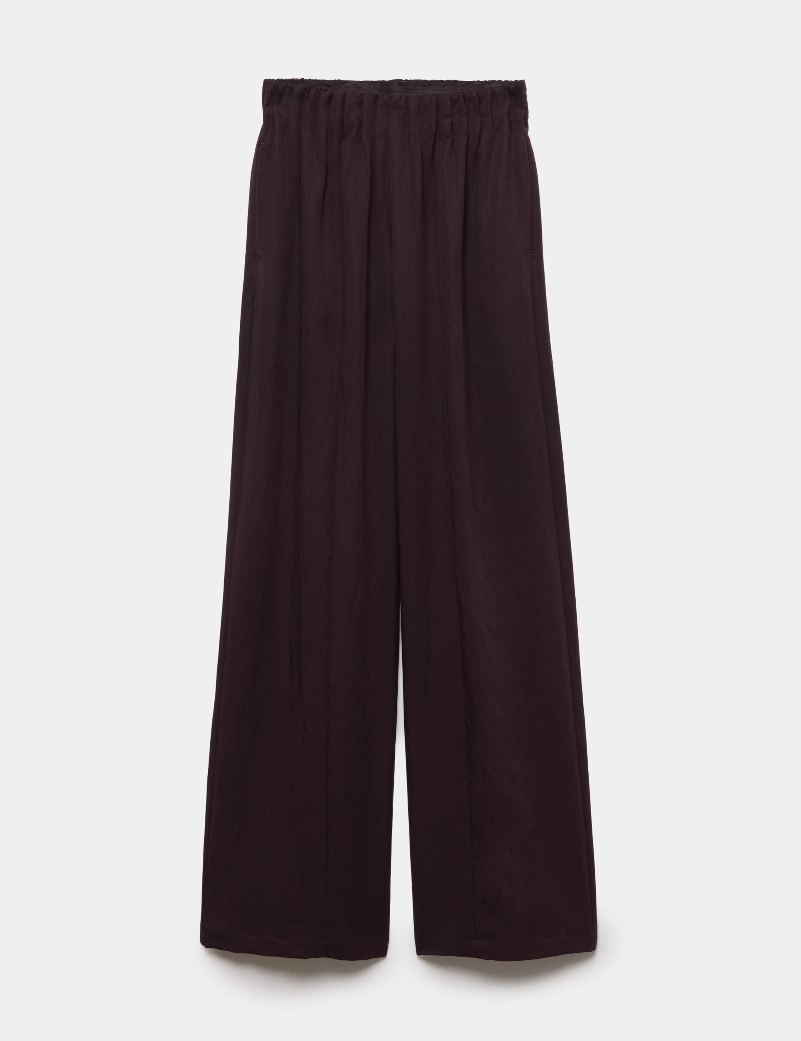 Lyocell Rich Elasticated Waist Wide Leg Trousers 2 of 6