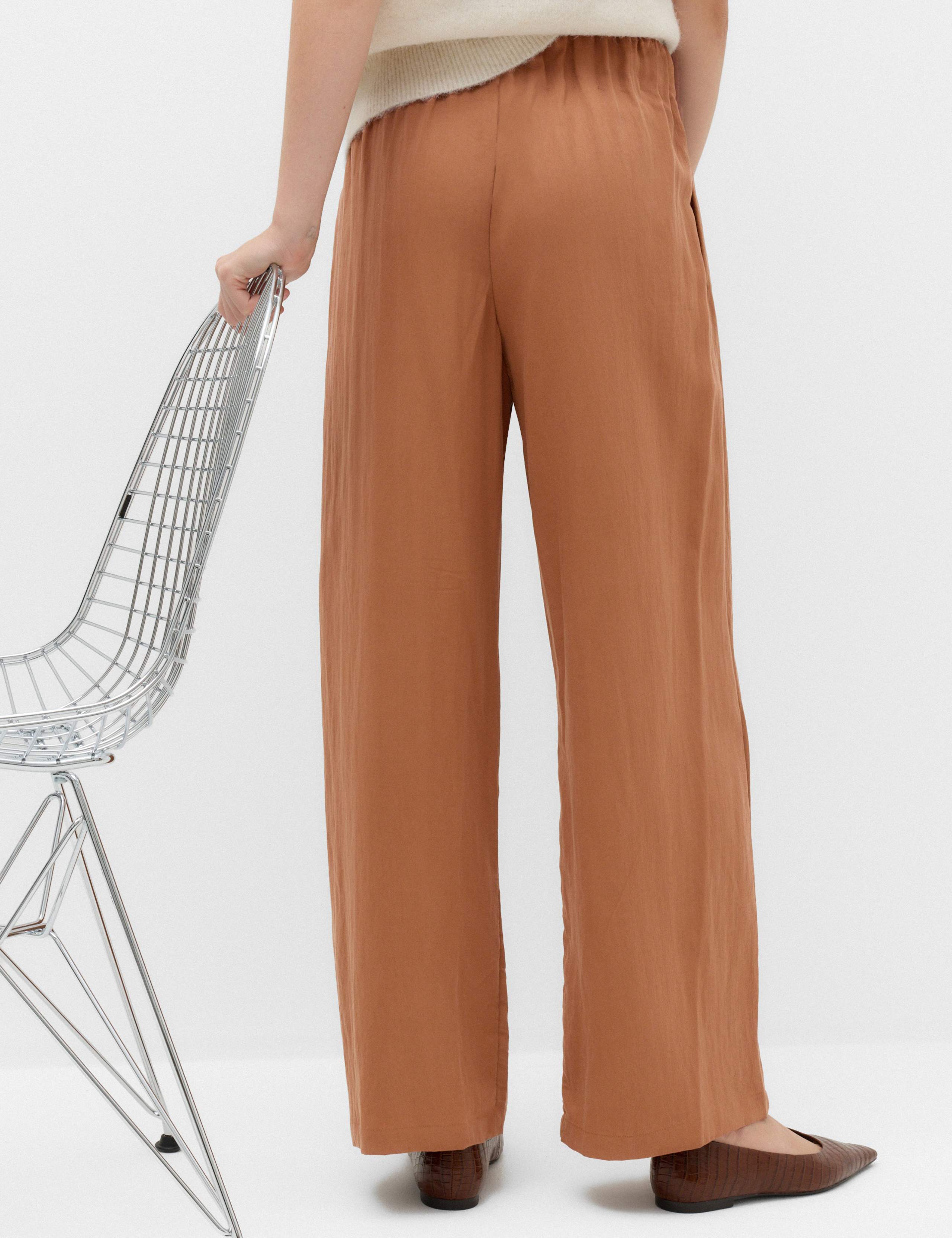 Lyocell Rich Elasticated Waist Wide Leg Trousers 4 of 6