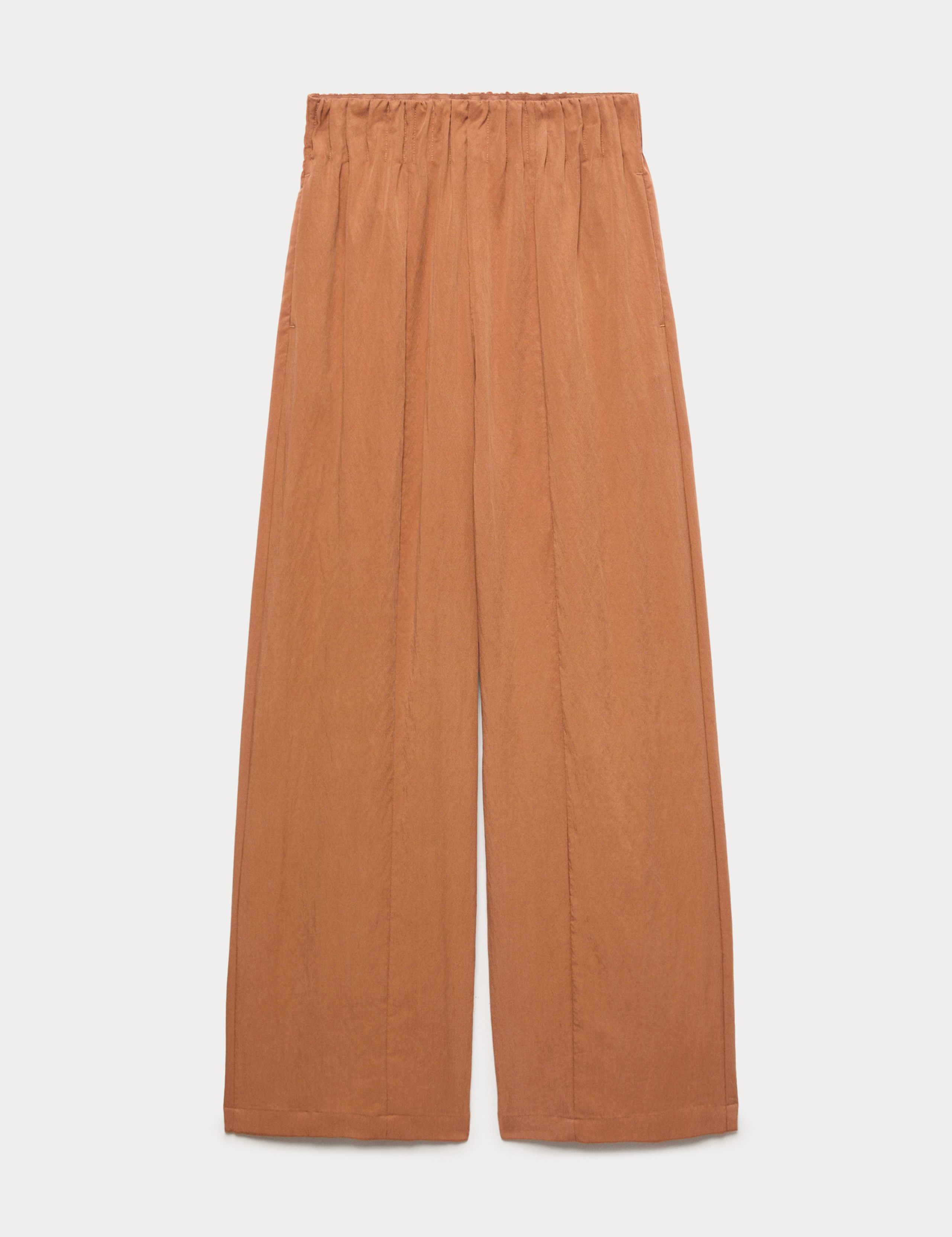 Lyocell Rich Elasticated Waist Wide Leg Trousers 1 of 1