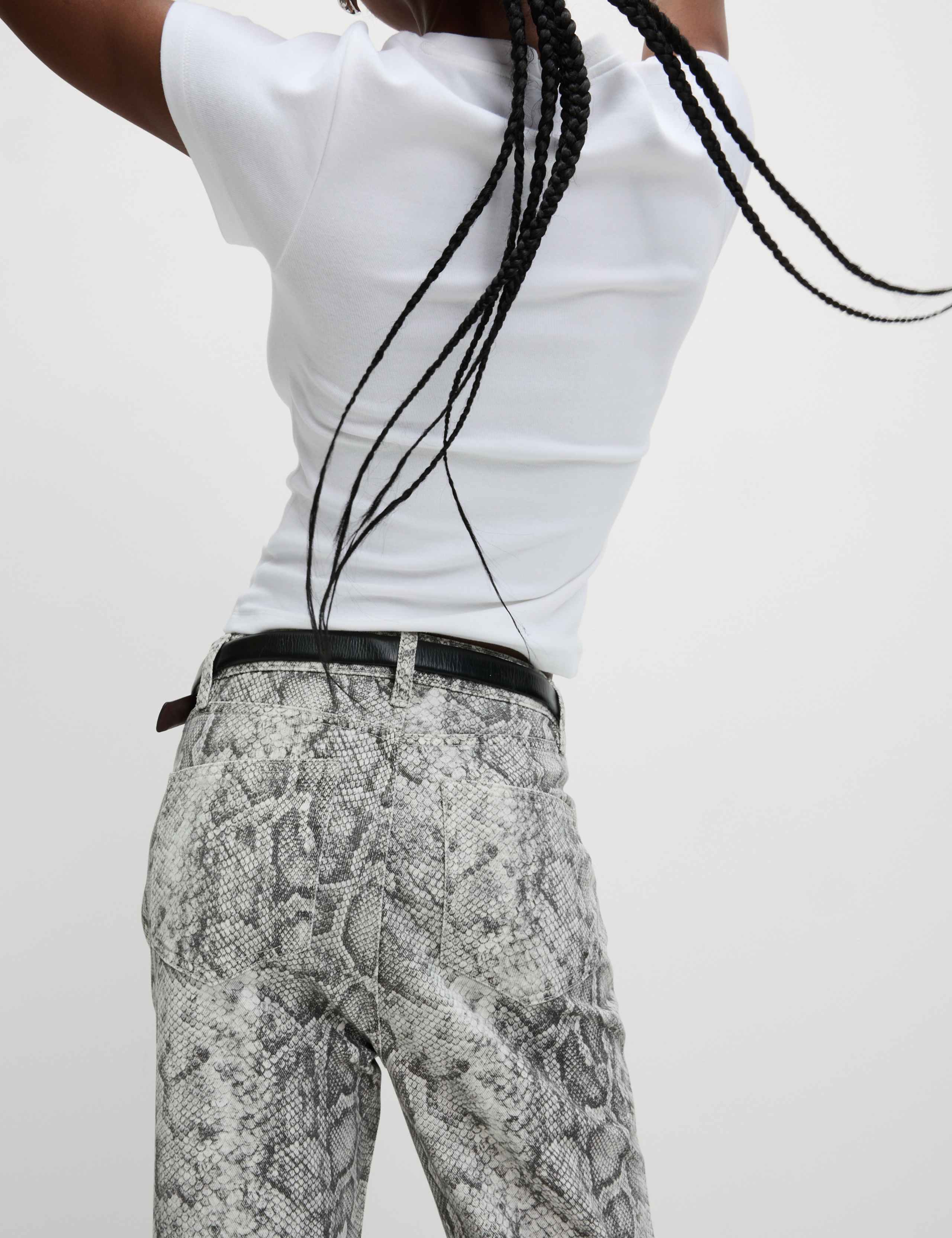 High Waisted Animal Straight Leg Jeans 3 of 5