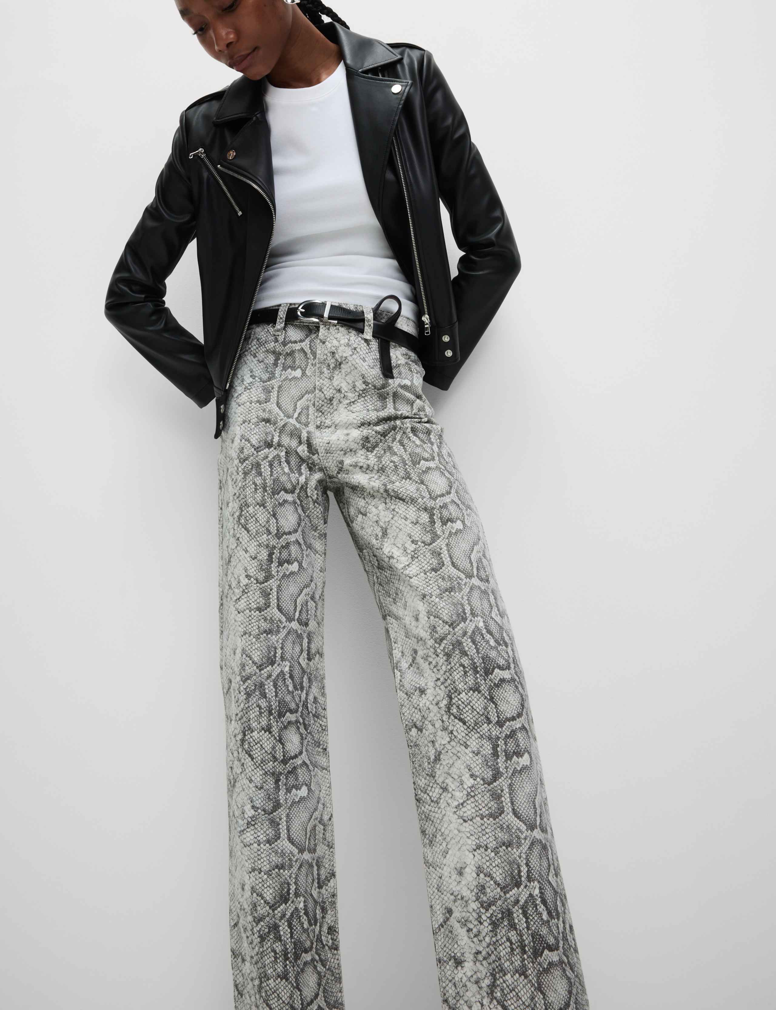High Waisted Animal Straight Leg Jeans 5 of 5