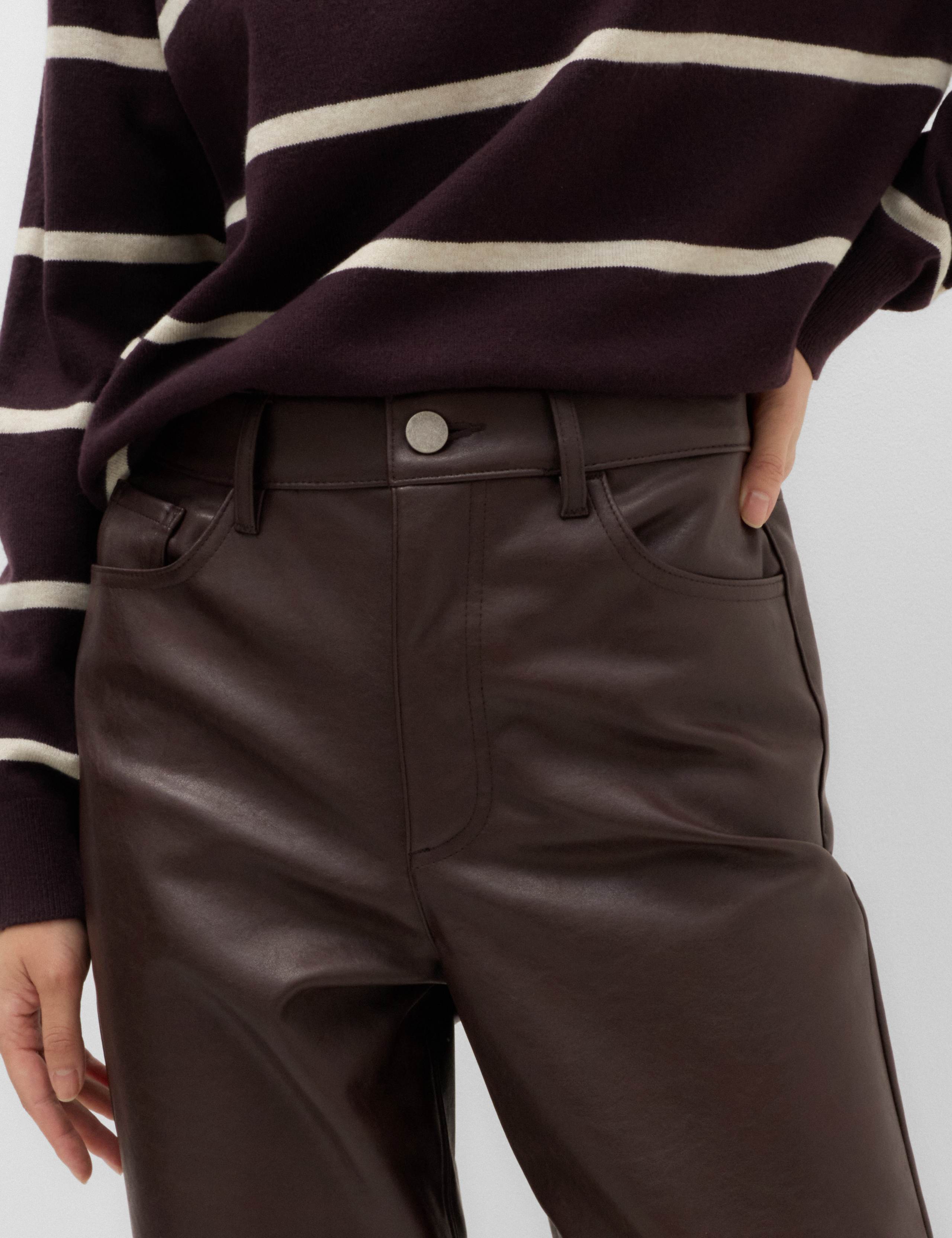 Faux Leather Straight Leg Trousers 4 of 5
