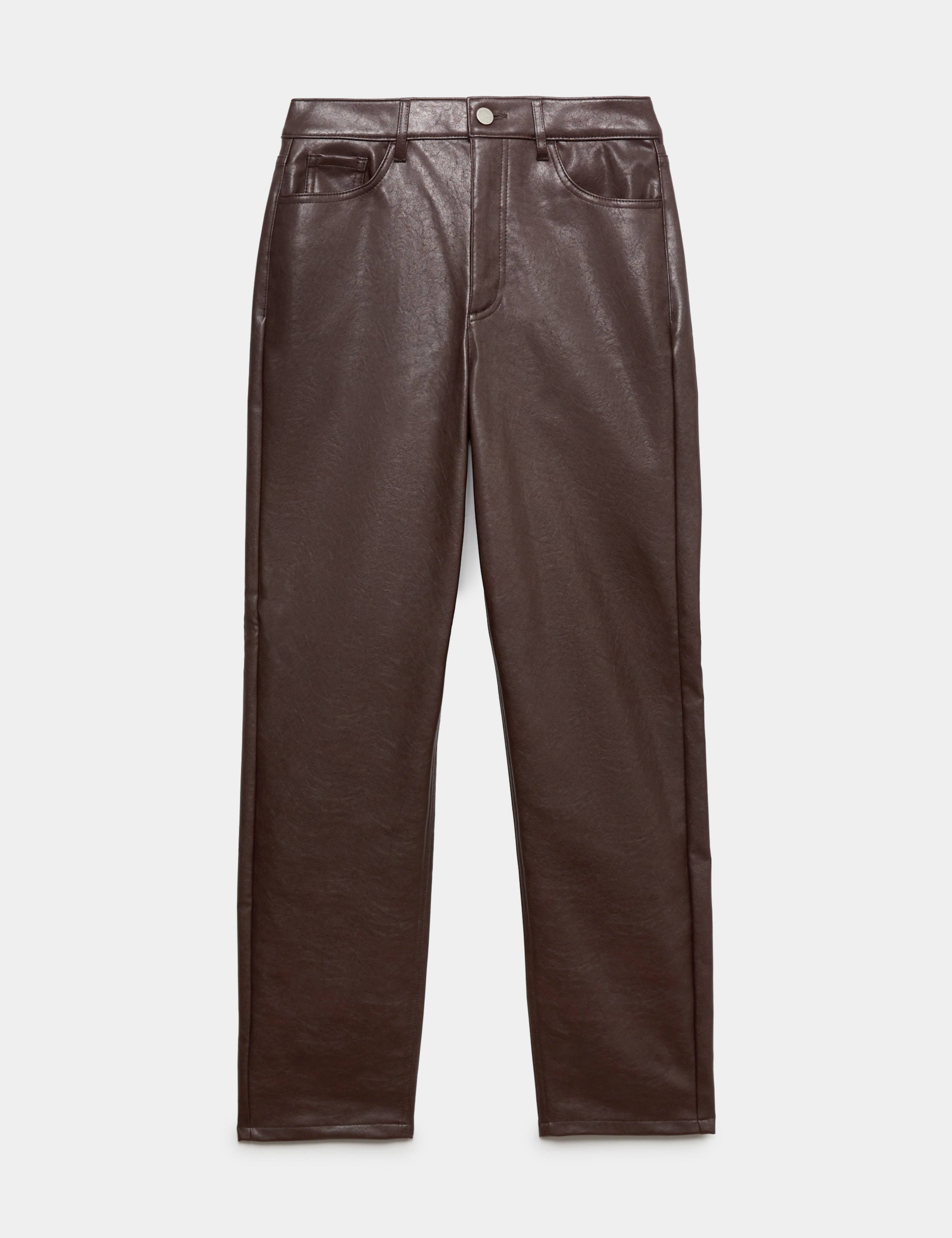 Faux Leather Straight Leg Trousers 2 of 5