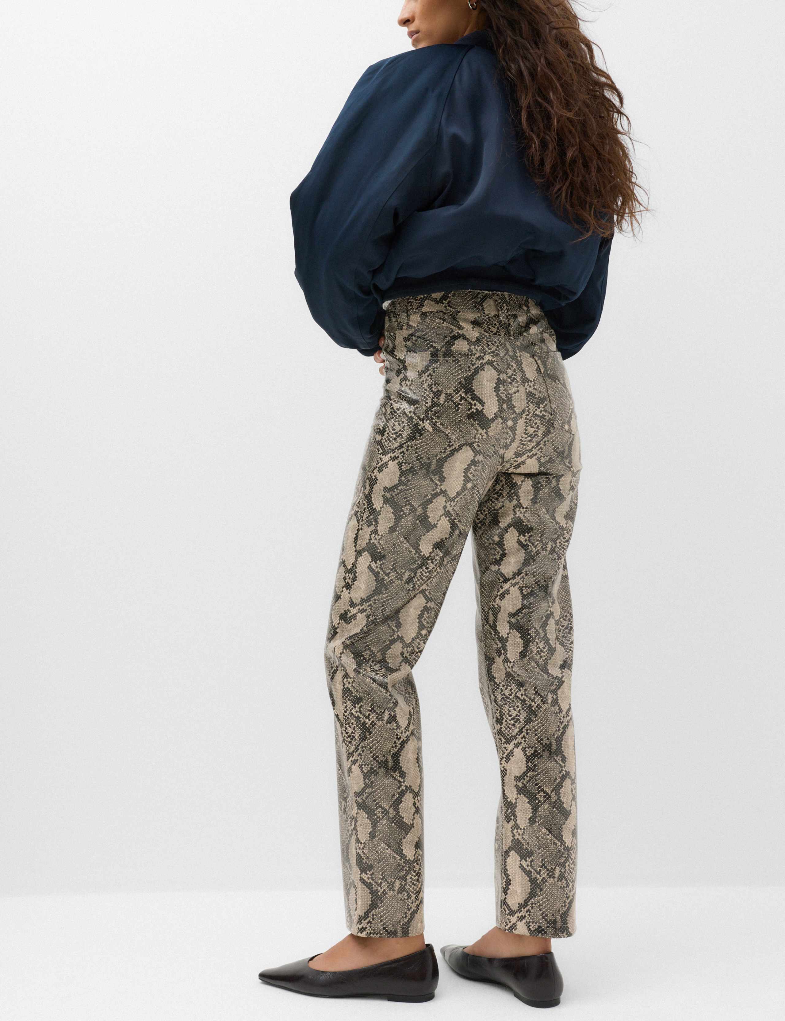 Faux Leather High Waisted Straight Leg Trousers 4 of 6