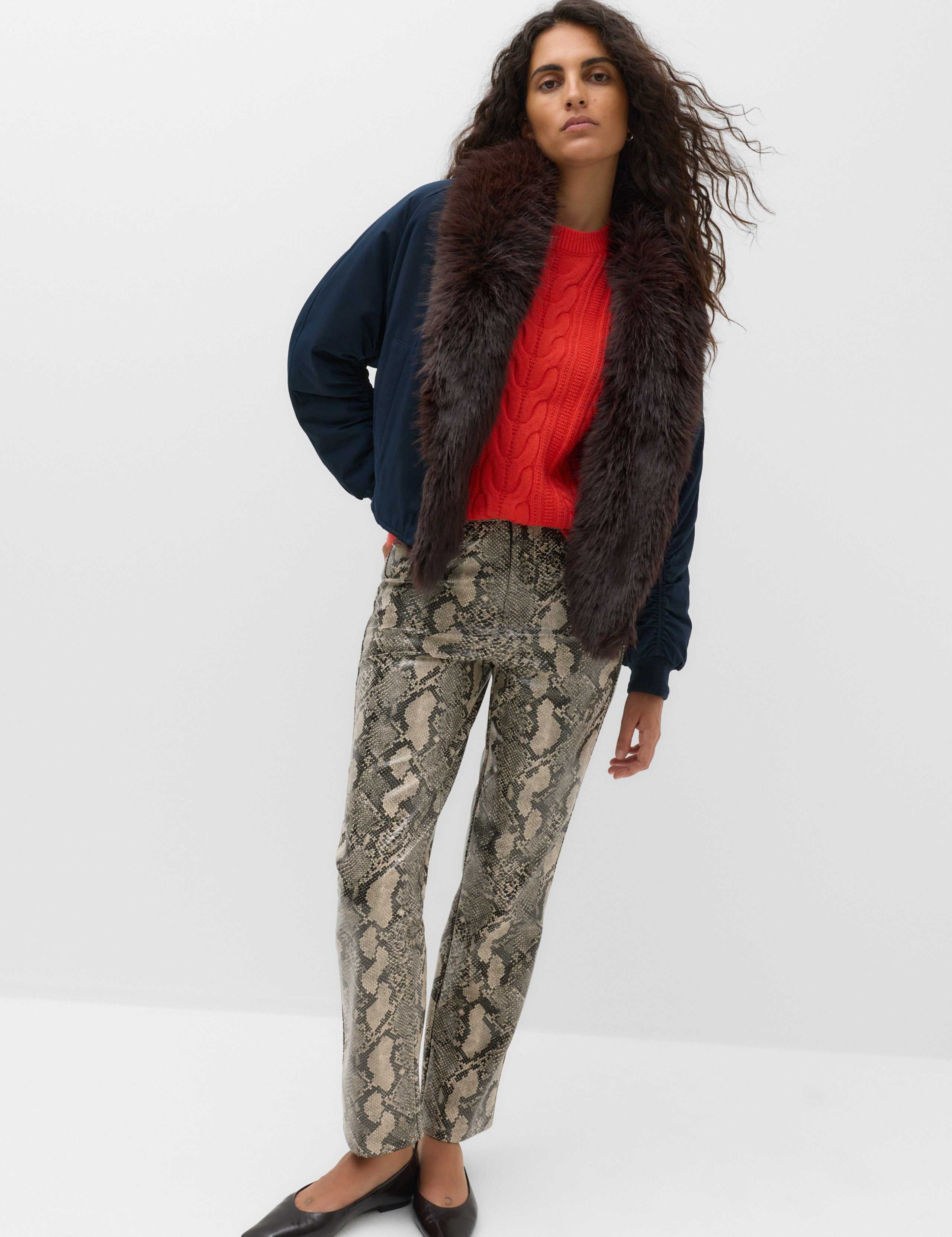 Faux Leather High Waisted Straight Leg Trousers 6 of 6