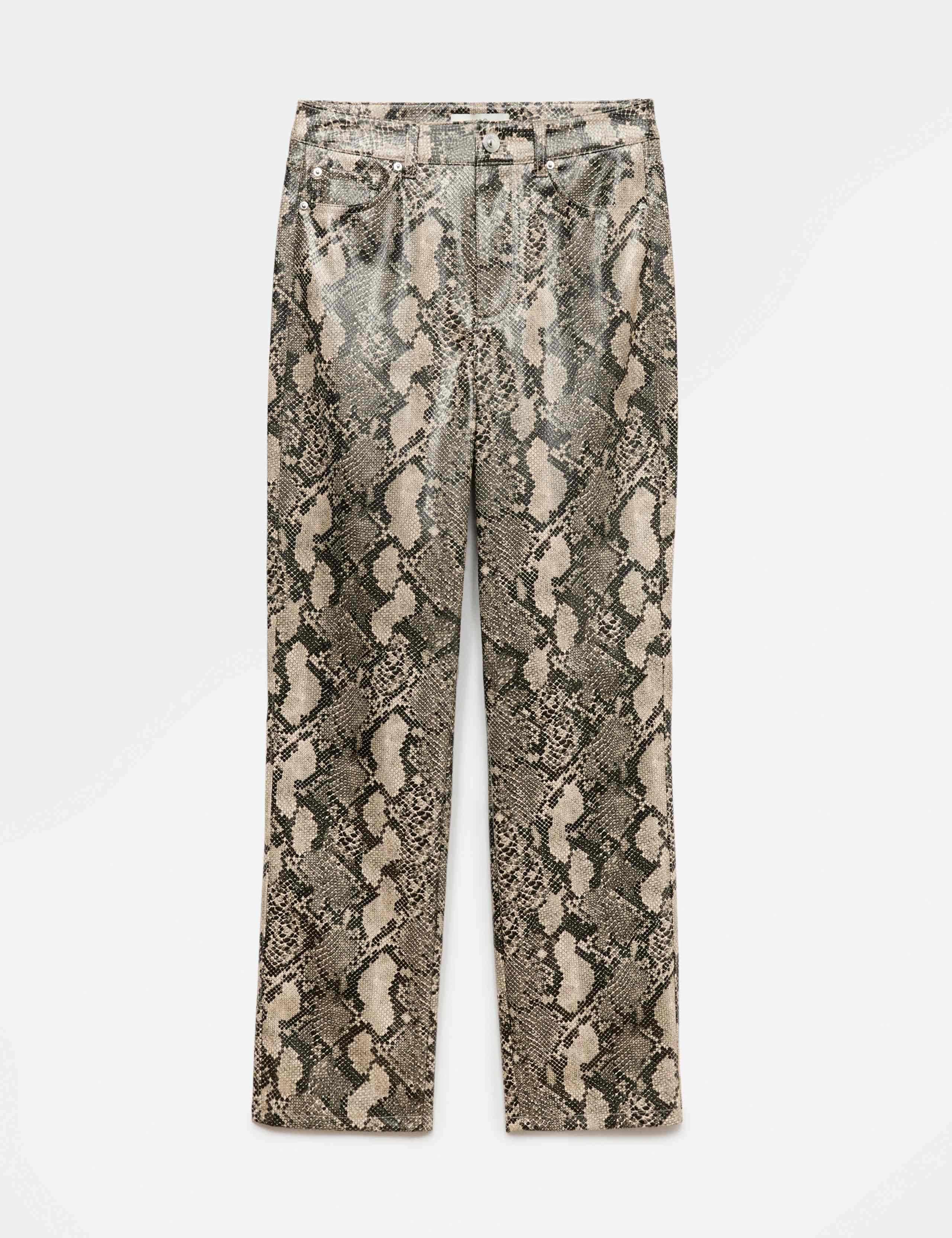 Faux Leather High Waisted Straight Leg Trousers 2 of 6