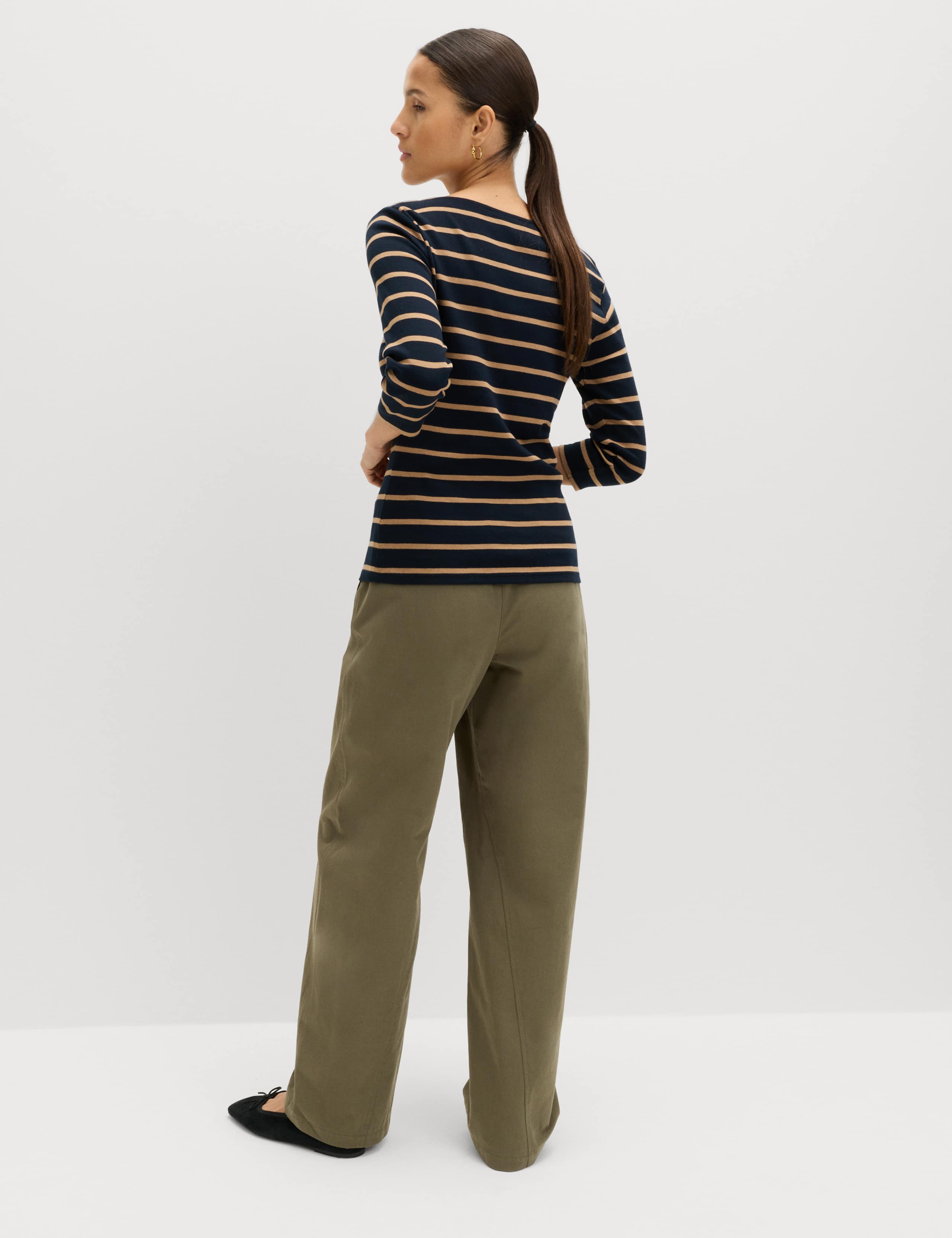 Pure Cotton Barrel Leg Trousers 7 of 7