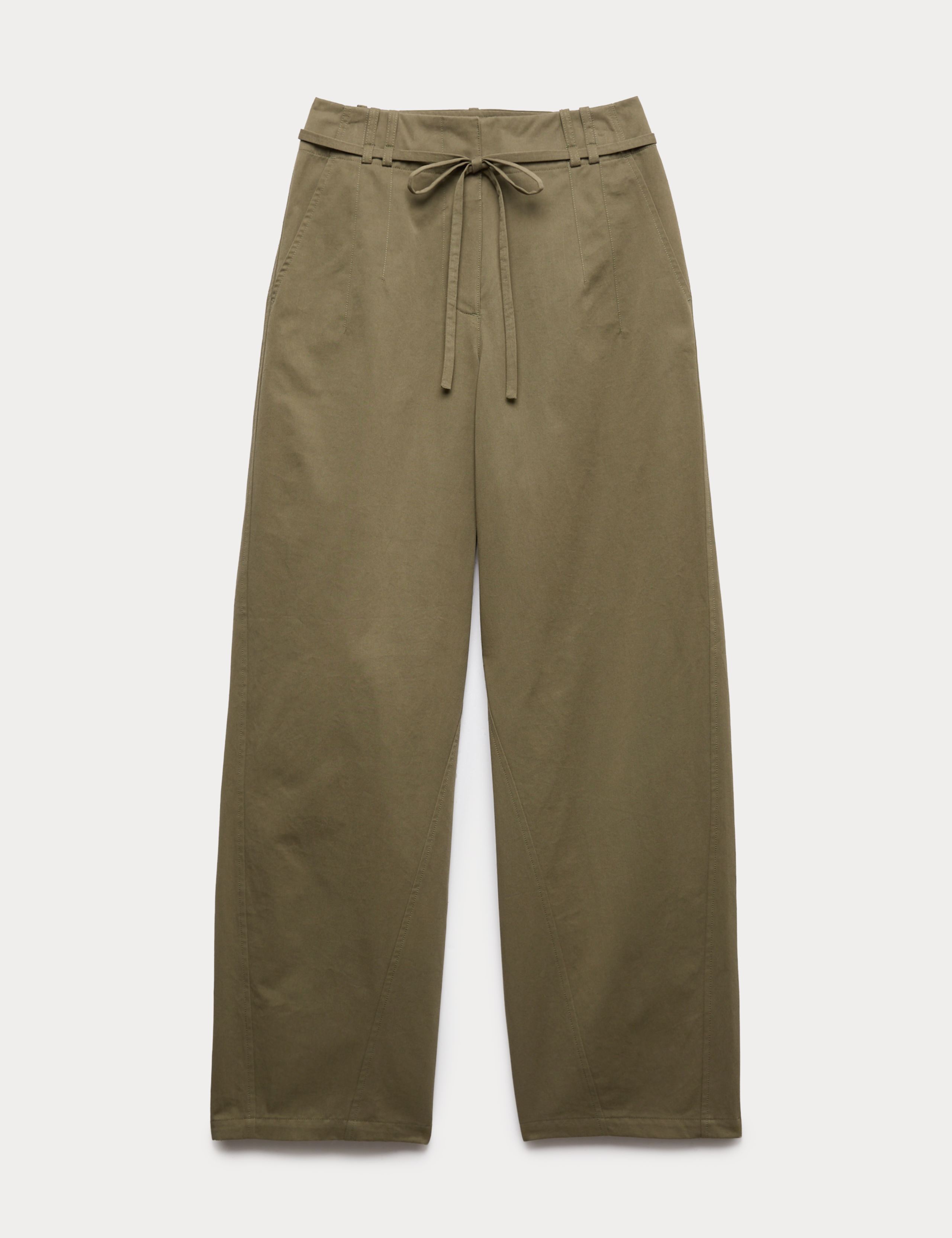 Pure Cotton Barrel Leg Trousers 2 of 7