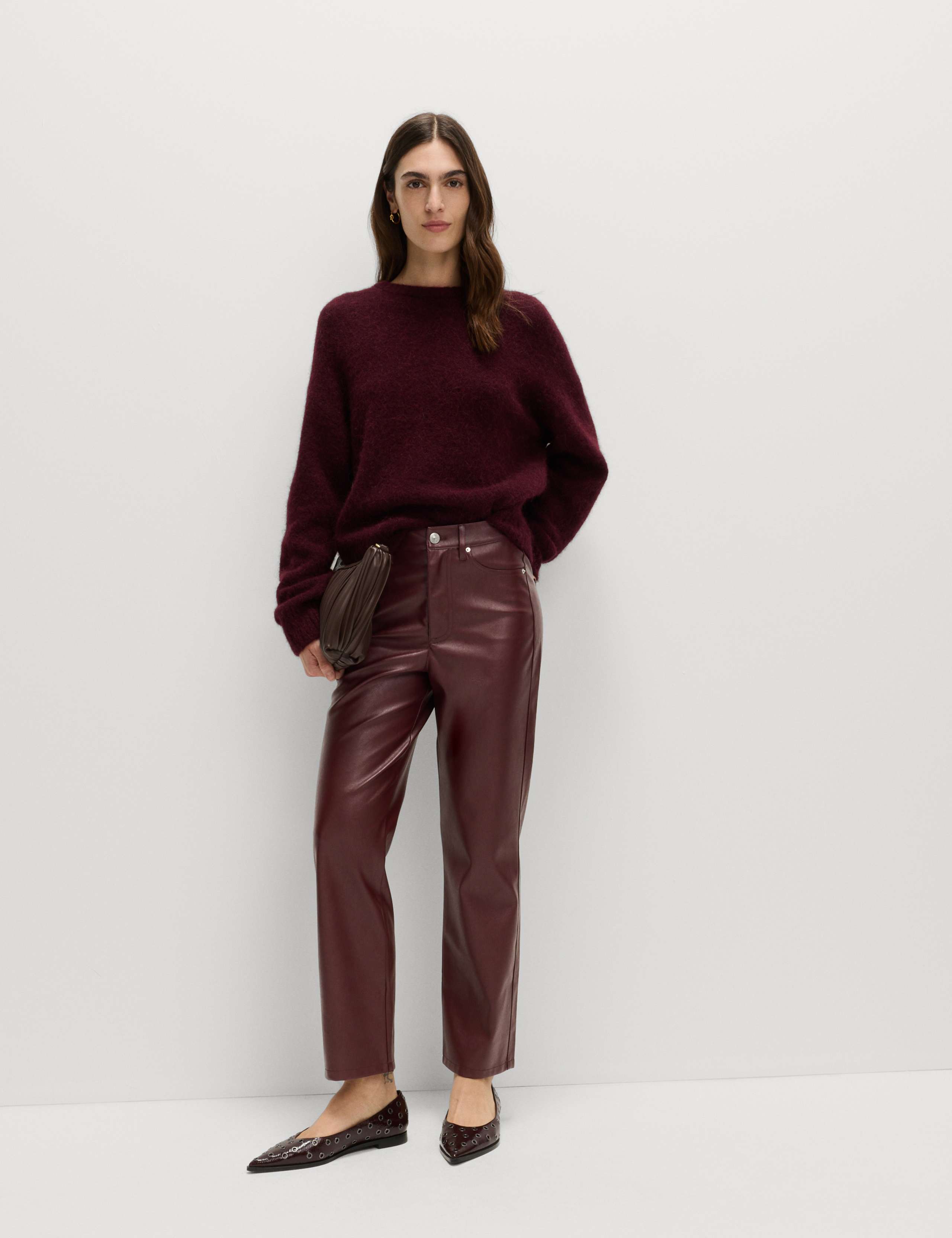 Faux Leather Straight Leg Trousers 3 of 5