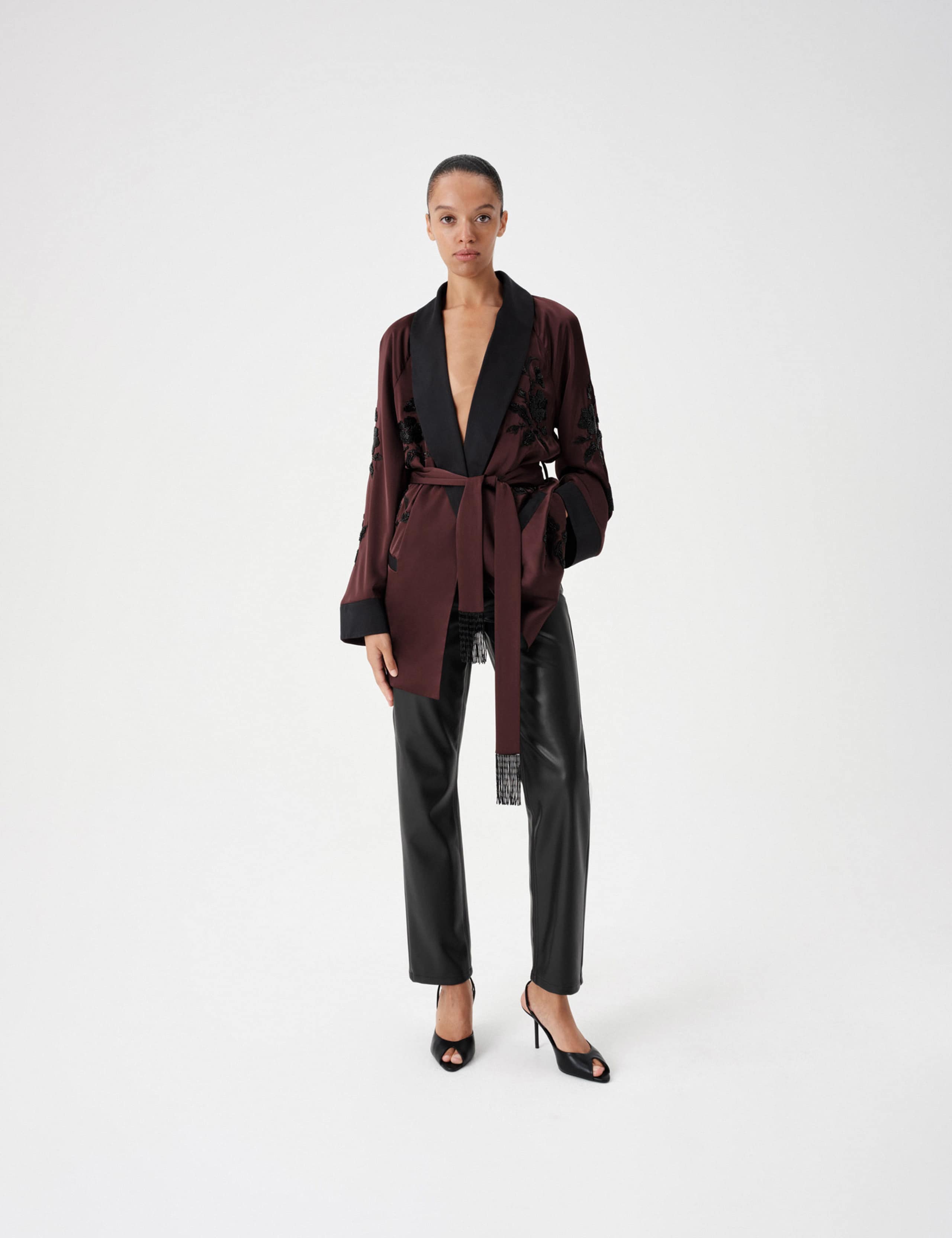Faux Leather Straight Leg Trousers 1 of 5