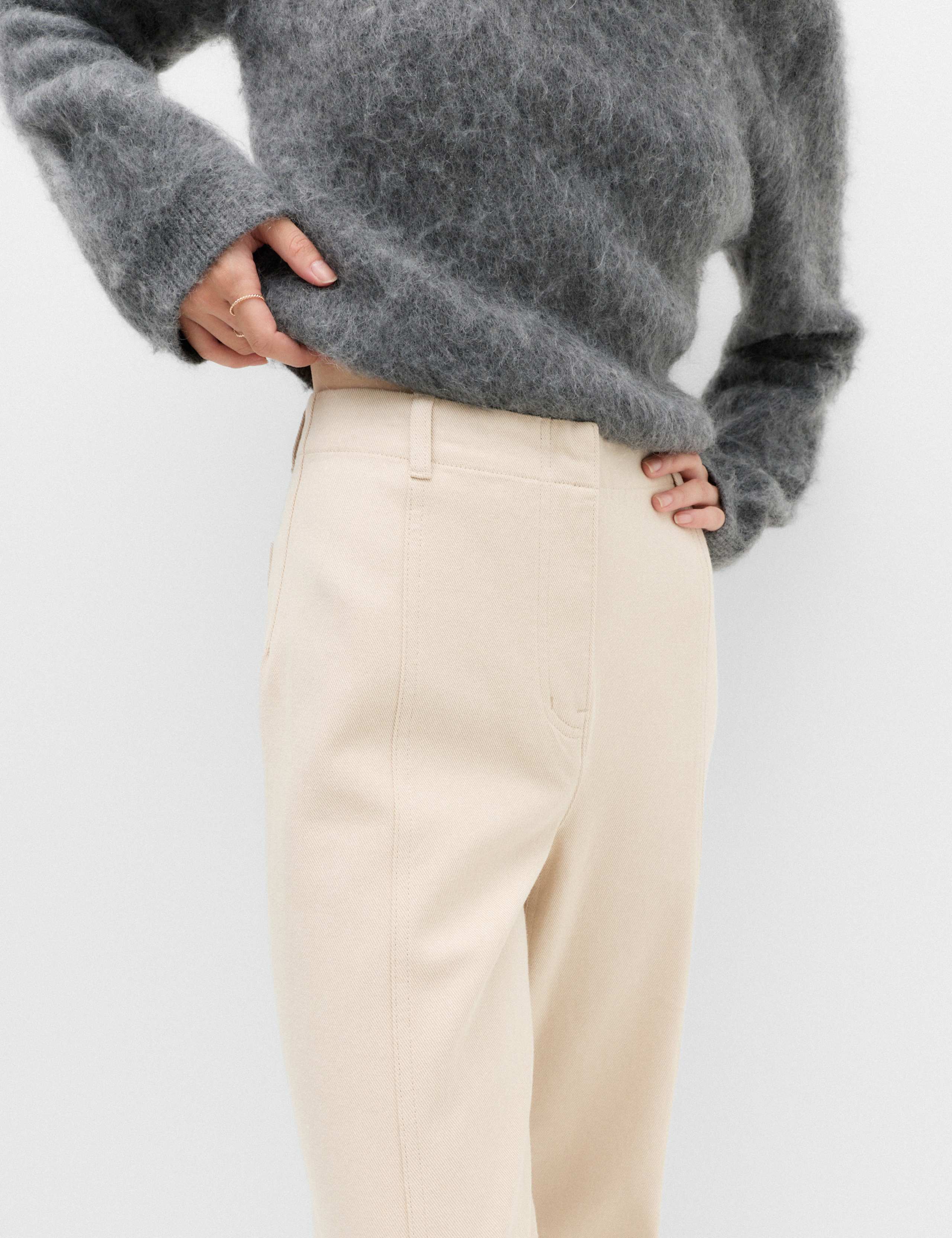 Pure Cotton Wide Leg Trousers 3 of 7
