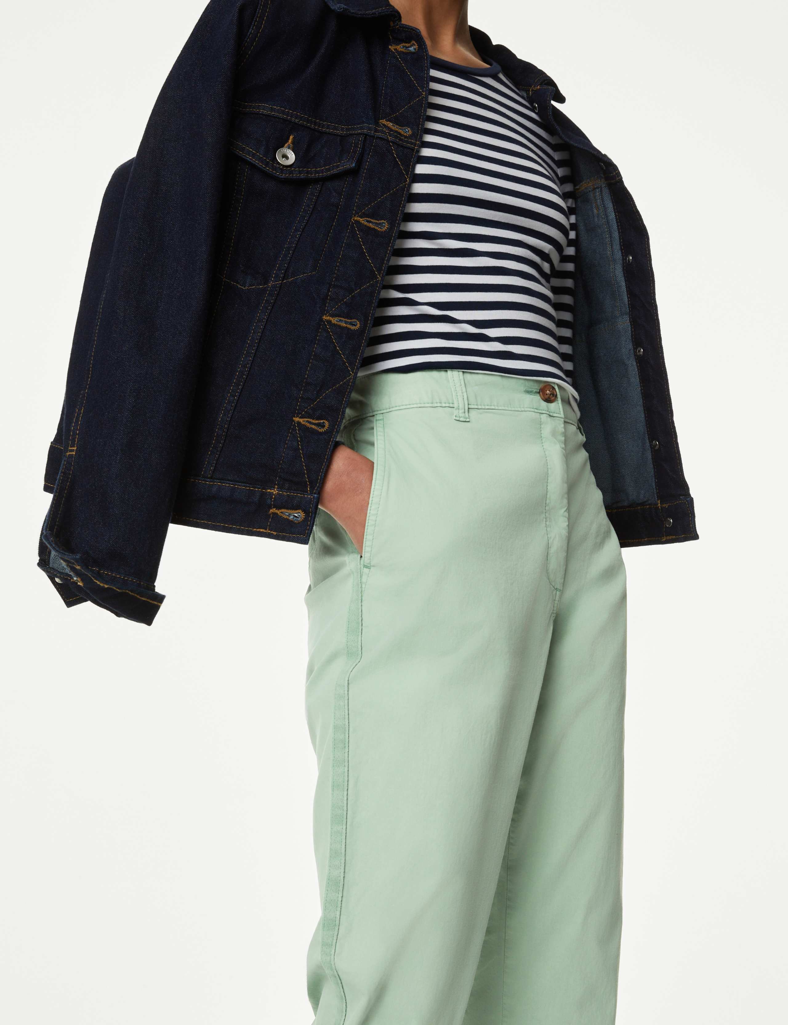 Cotton Rich Tea Dyed Slim Fit Chinos 1 of 5