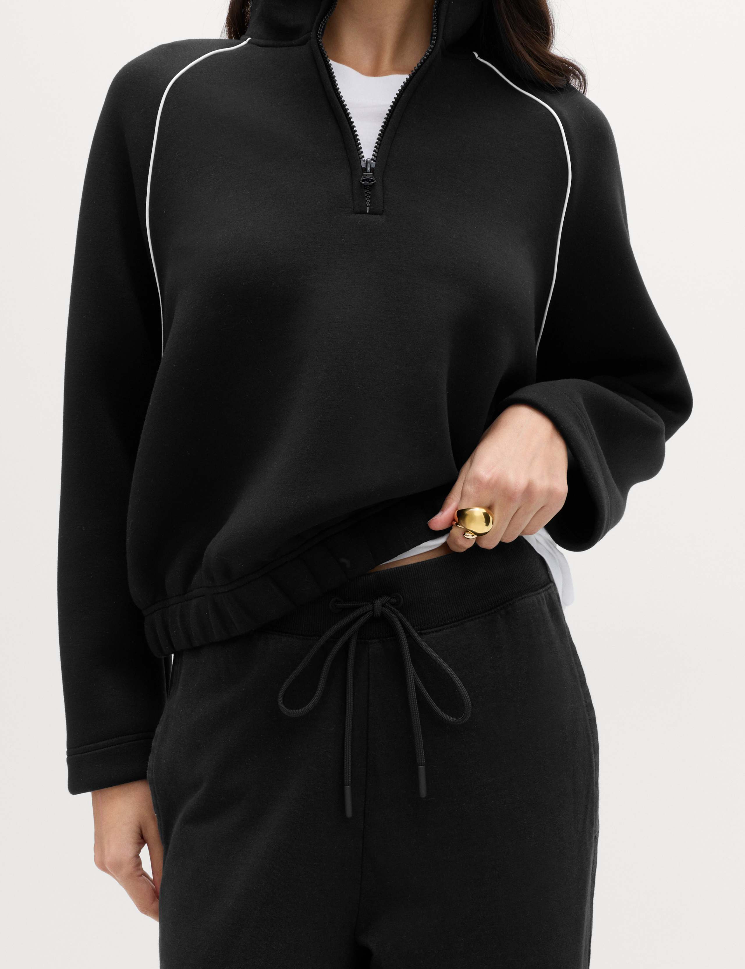 Jersey Denim Wide Leg Joggers 3 of 7