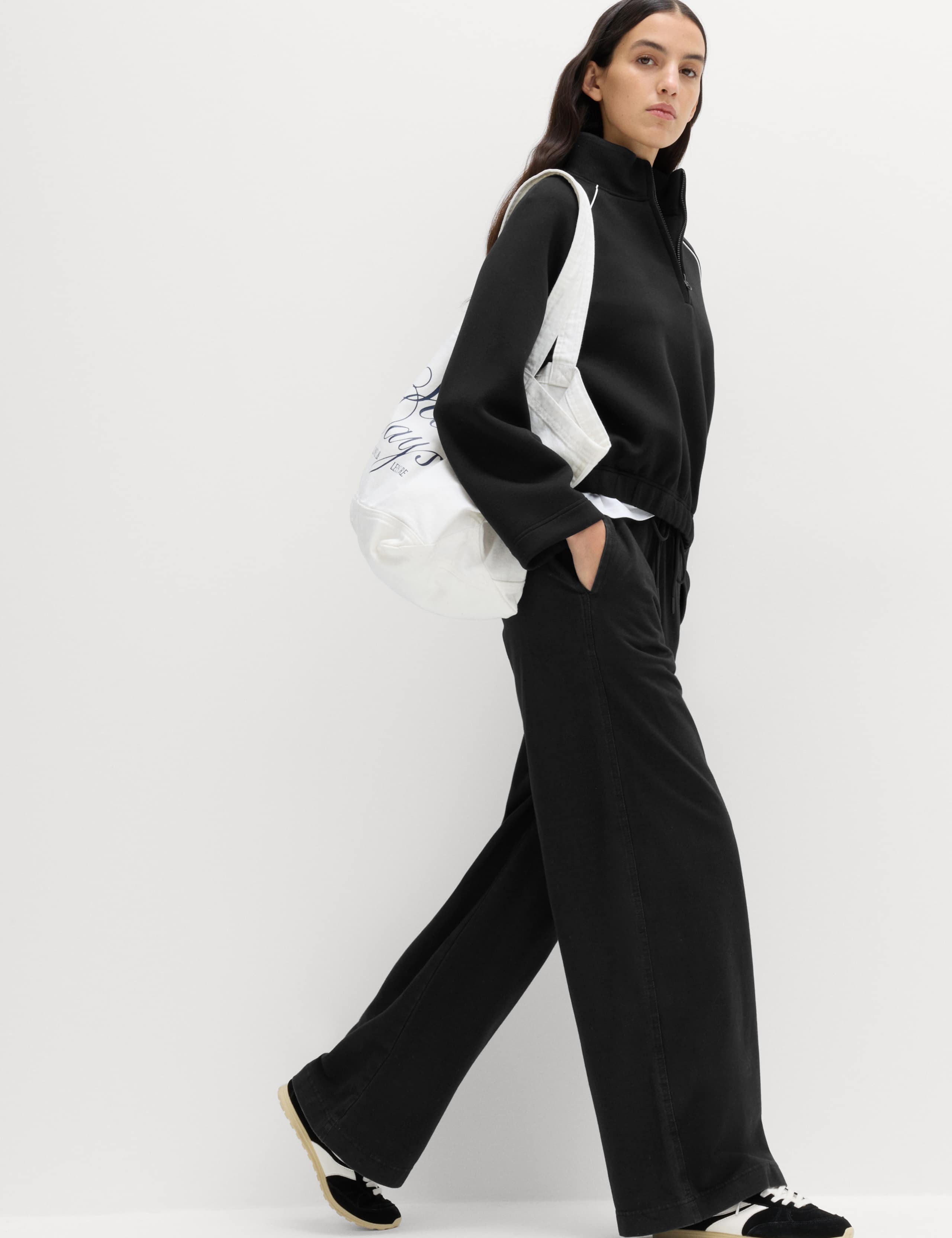 Jersey Denim Wide Leg Joggers 4 of 7