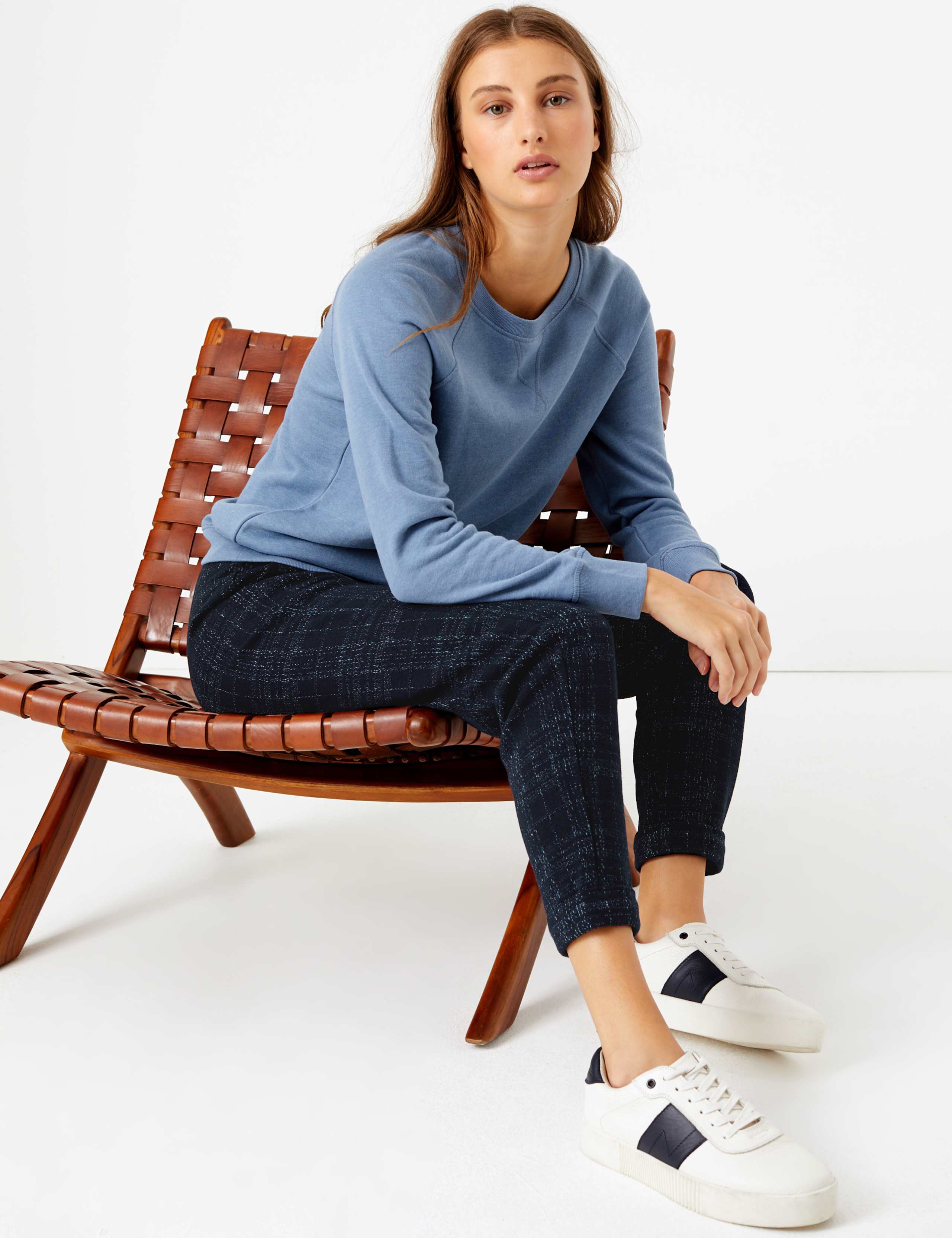 Checked Straight Ankle Grazer Trousers 1 of 4