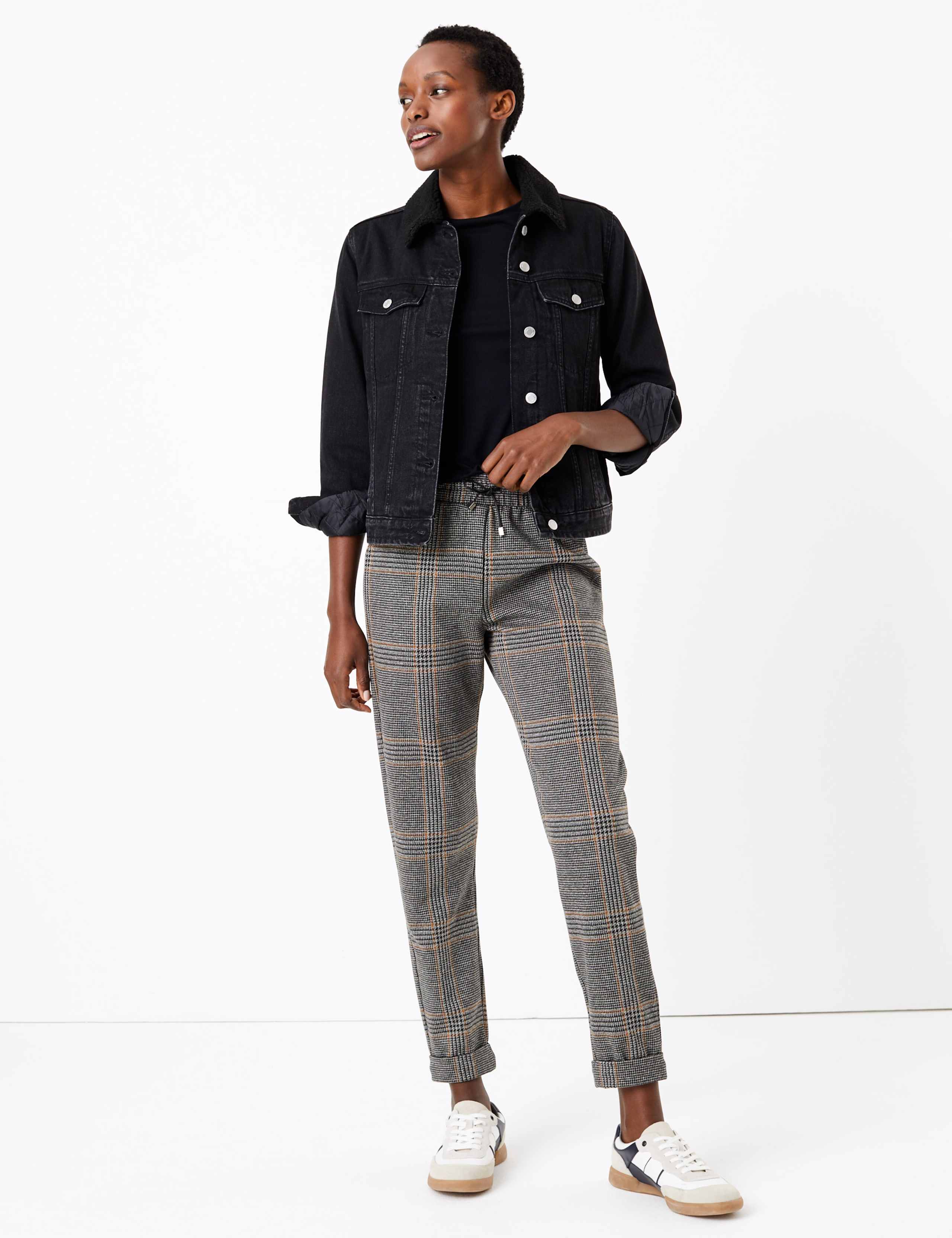 Checked Tapered Ankle Grazer Trousers 1 of 4