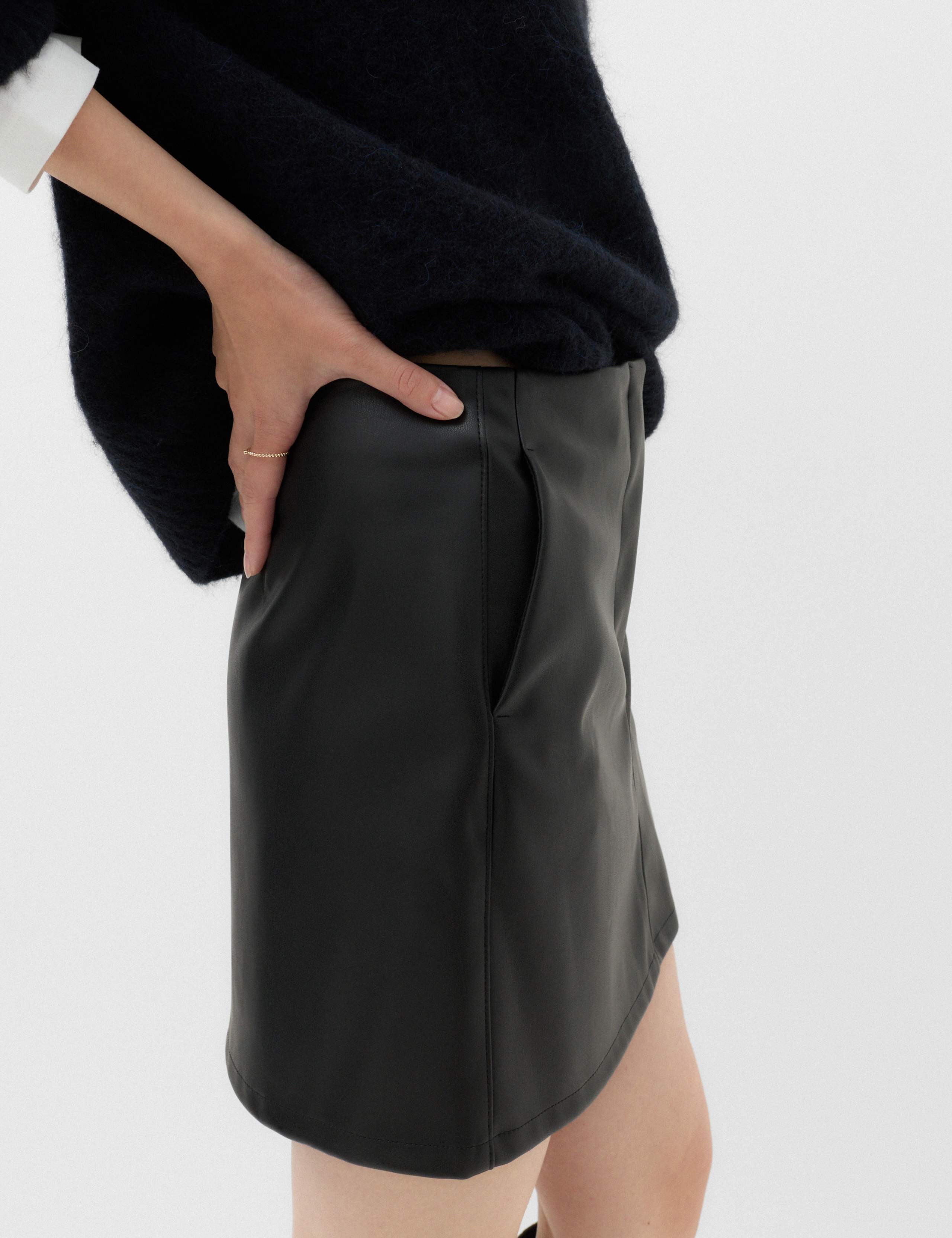 Faux Leather Mini Skirt 3 of 7