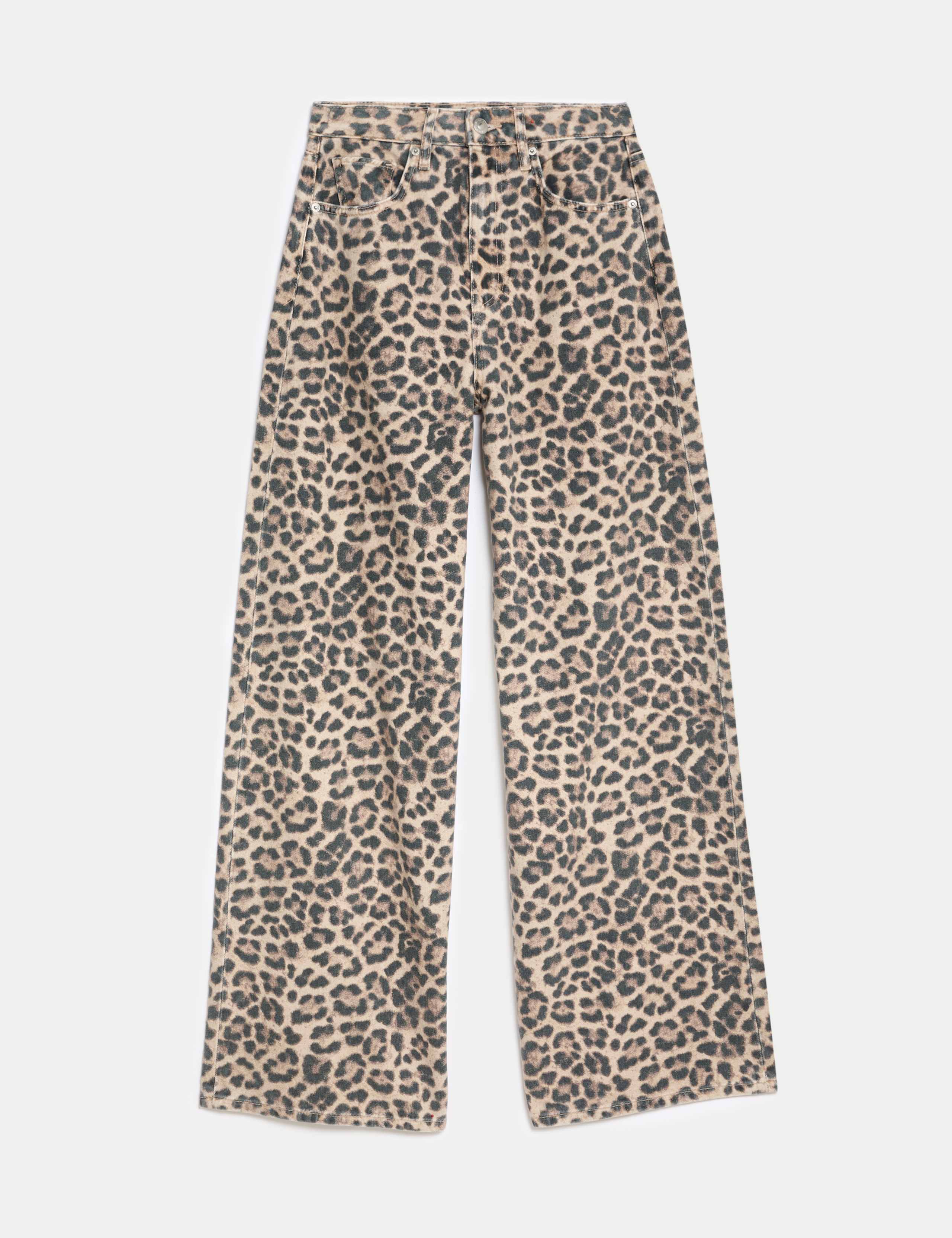 Animal Print Wide Leg Jeans 2 of 6