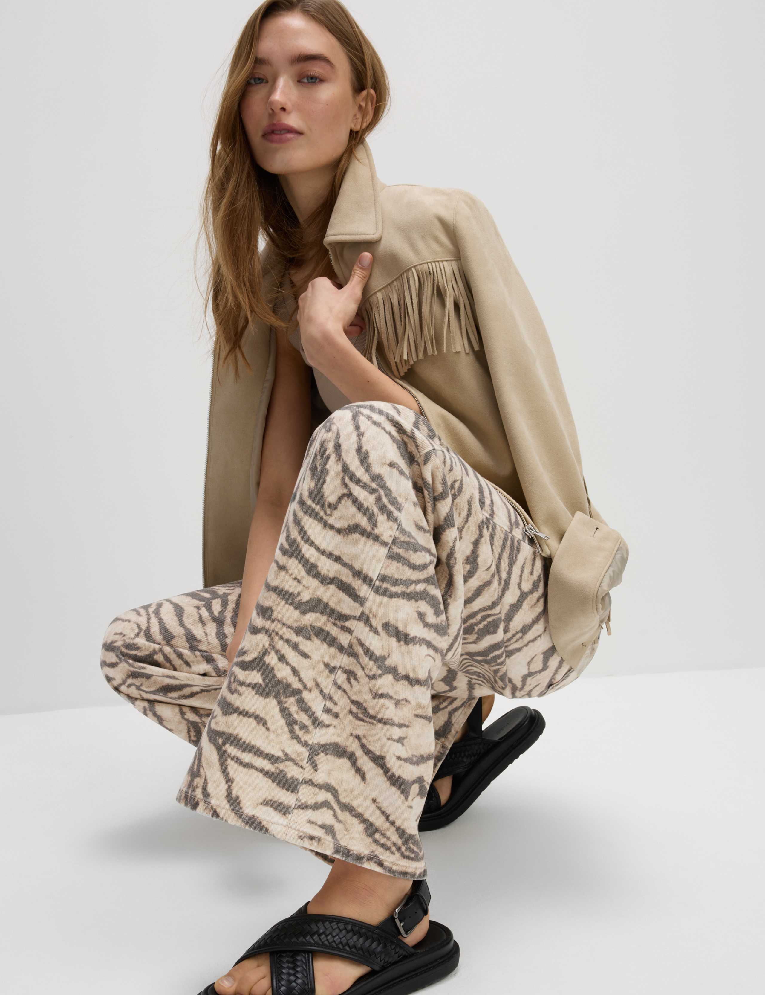 Animal Print Wide Leg Jeans 4 of 6