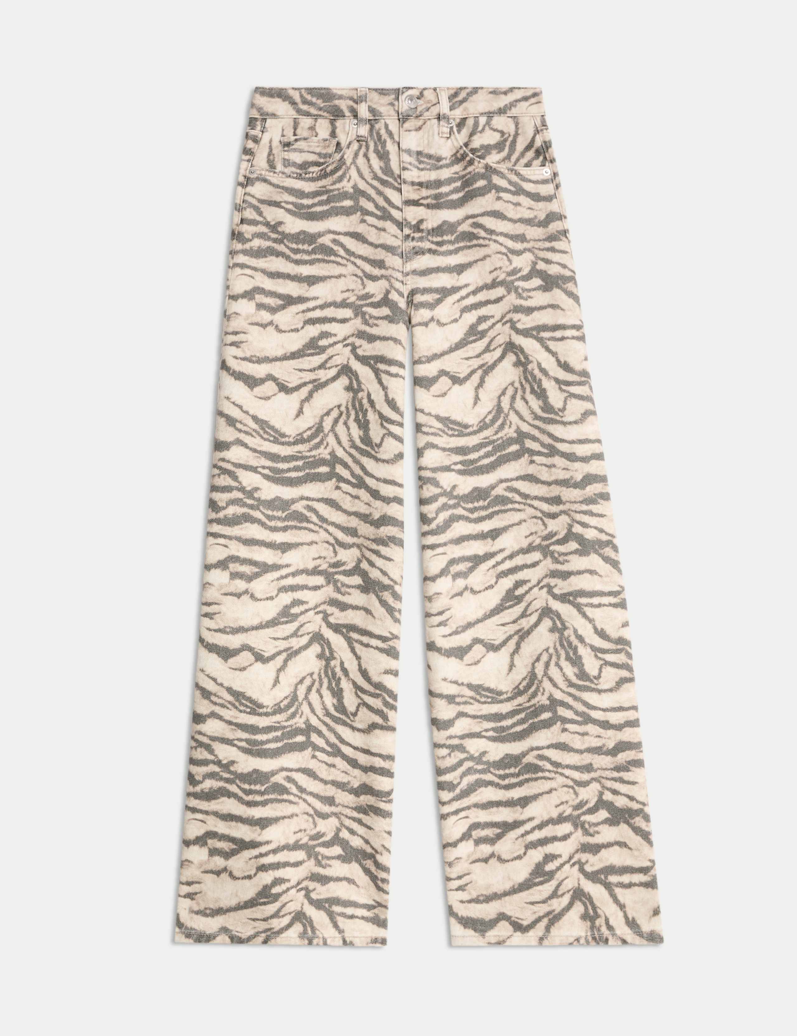 Animal Print Wide Leg Jeans 2 of 6