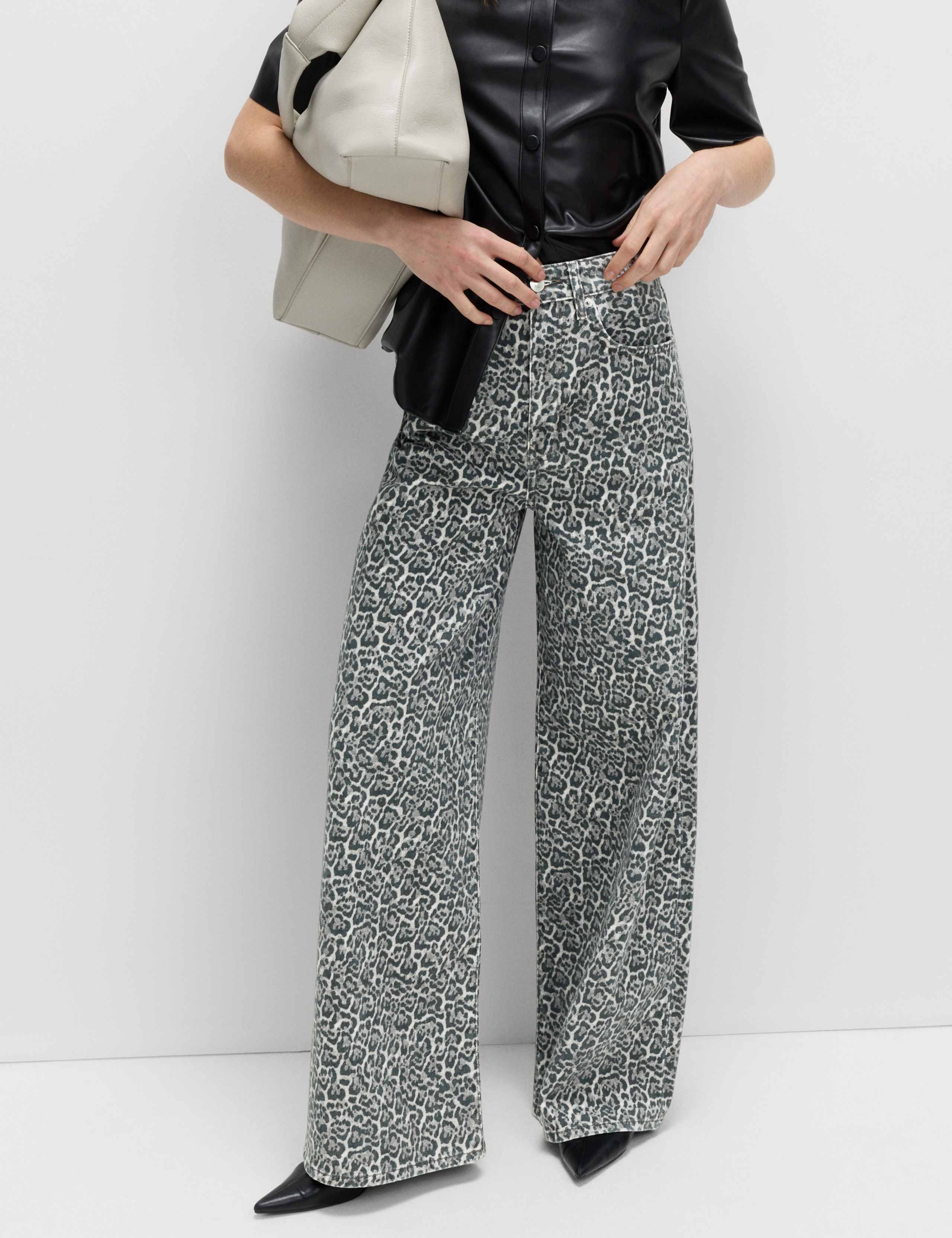 Animal Print Wide Leg Jeans 4 of 6