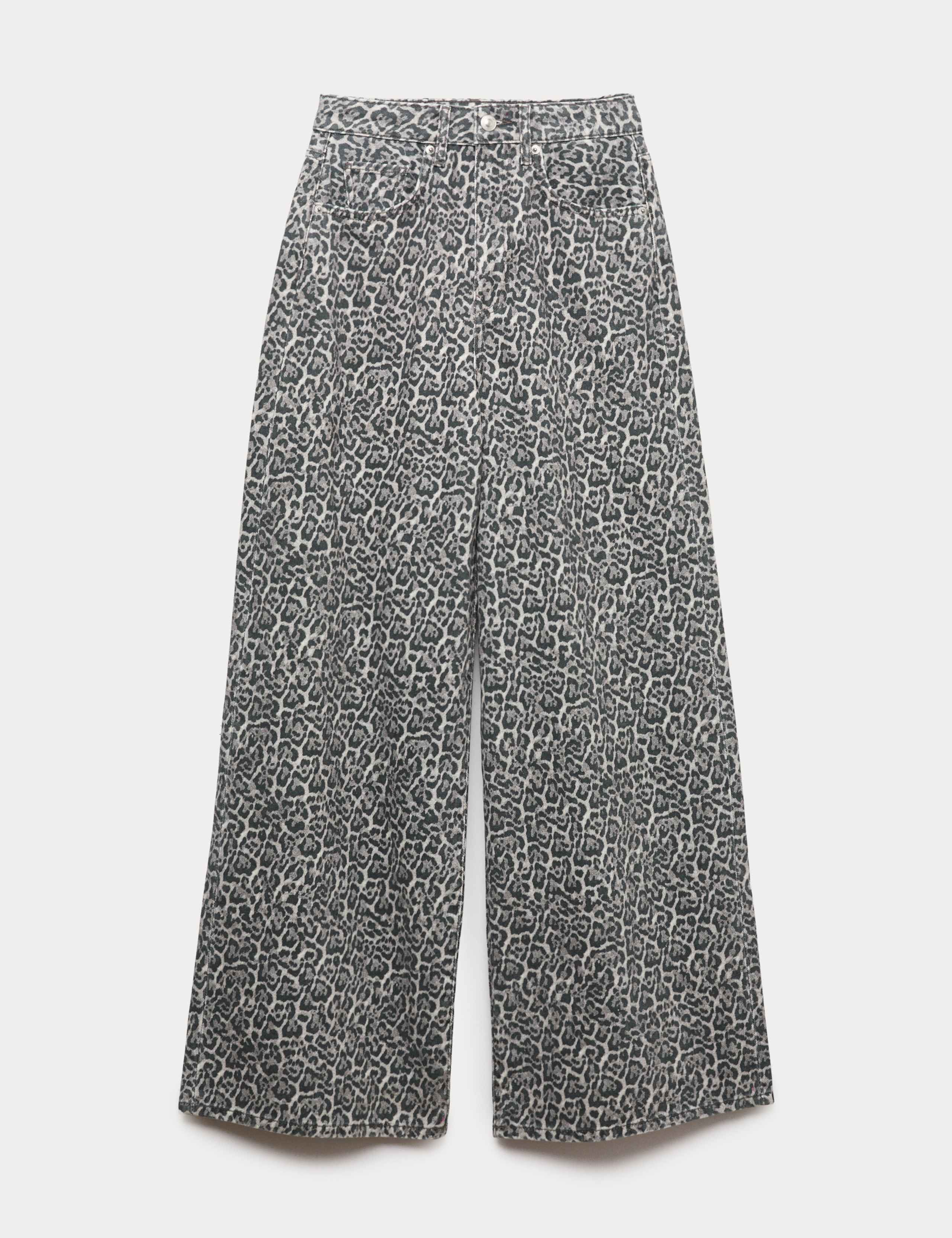 Animal Print Wide Leg Jeans 2 of 6