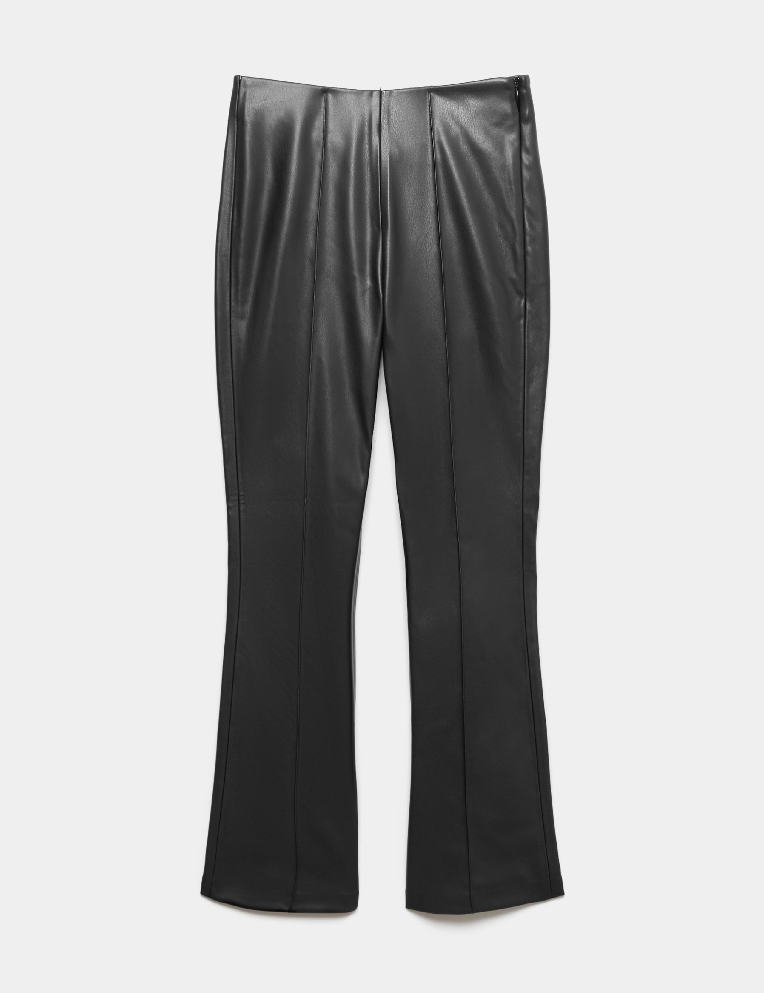 Faux Leather High Waisted Ankle Grazer Trousers 2 of 6