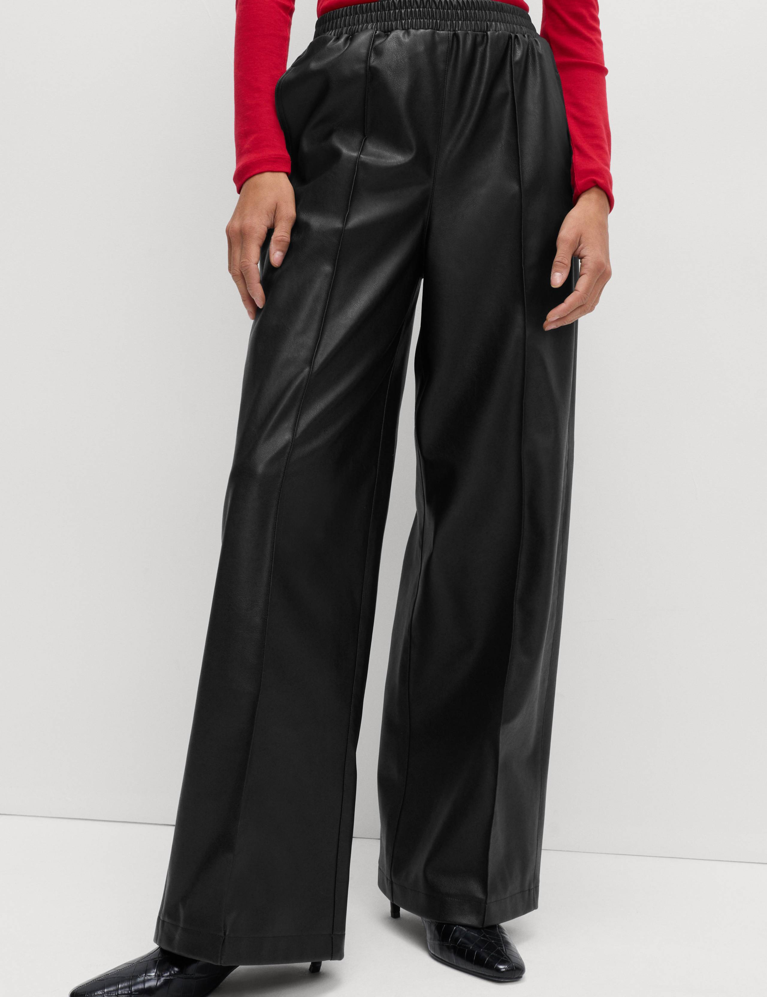 Faux Leather Wide Leg Trousers 4 of 6