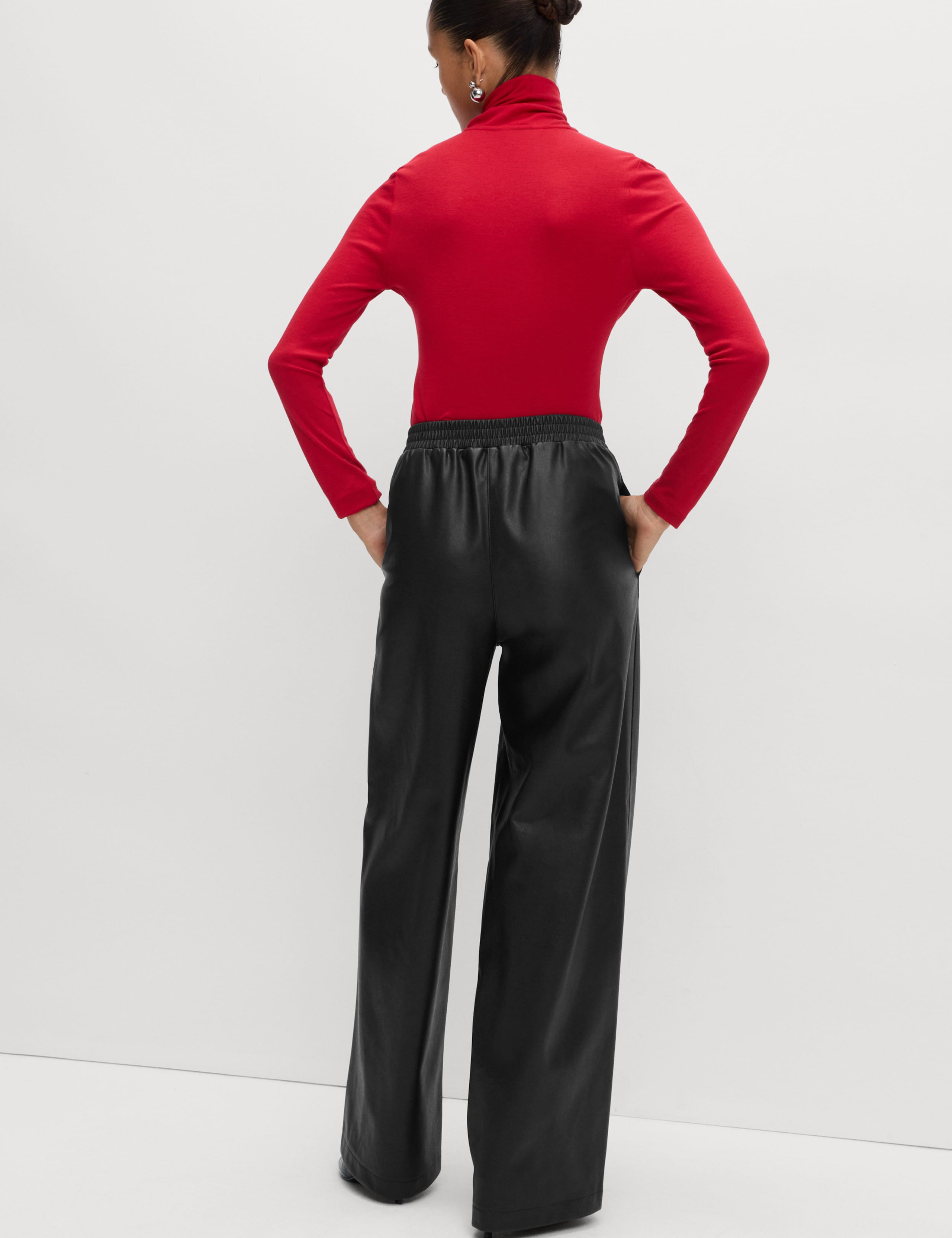 Faux Leather Wide Leg Trousers 5 of 6
