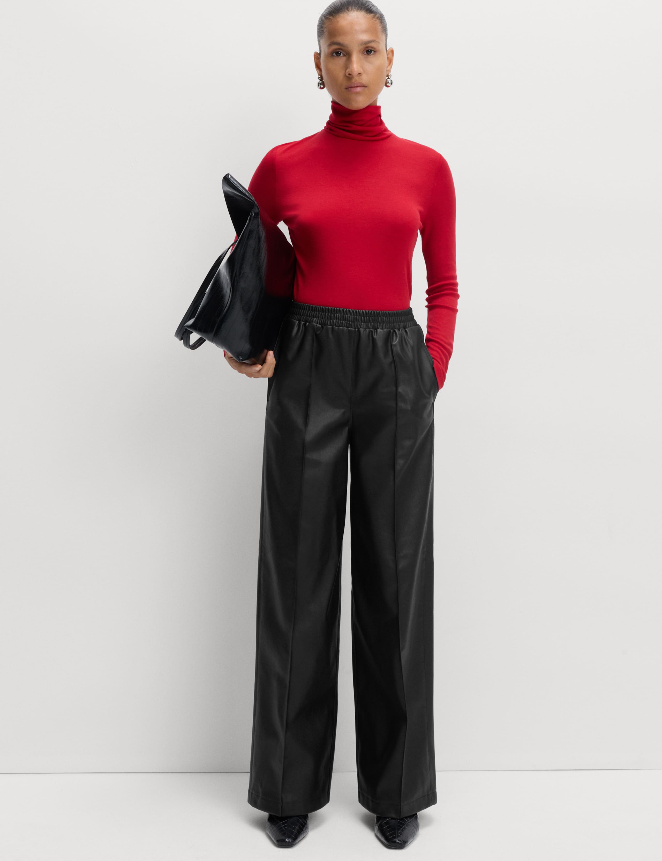Faux Leather Wide Leg Trousers 6 of 6