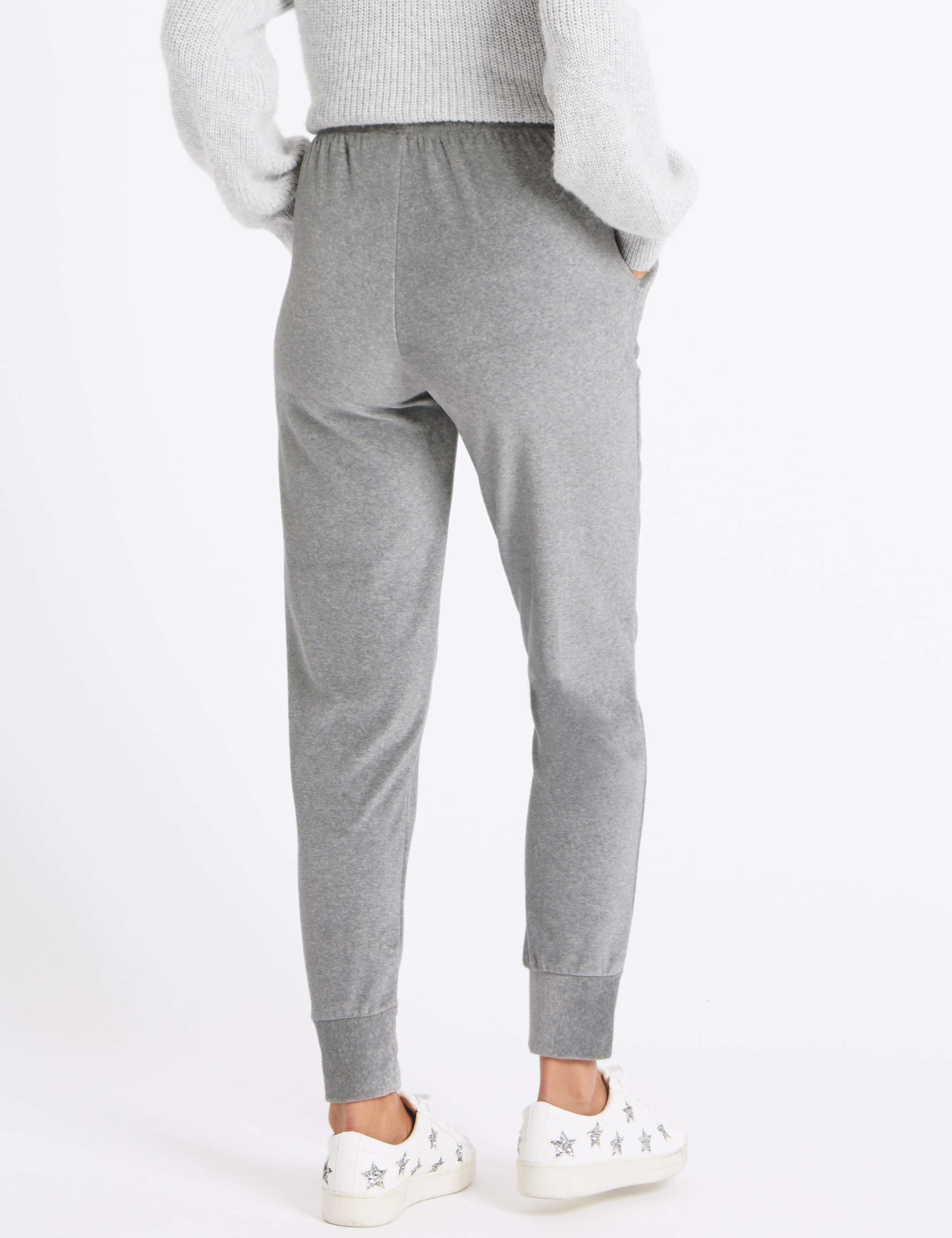 Velour Ribbed Cuff Joggers 3 of 5