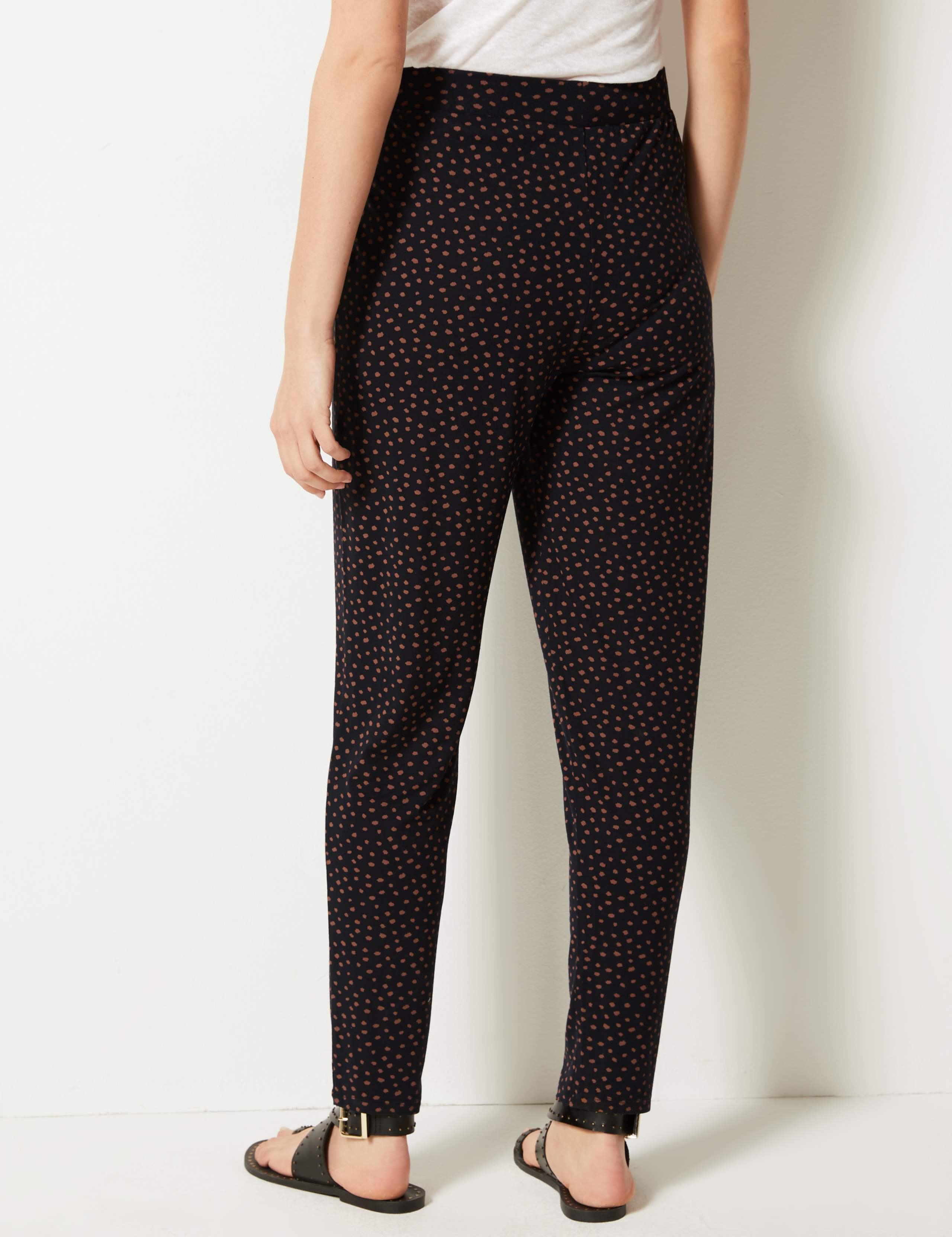 Tapered Leg Jersey Ankle Grazer Peg Trousers 3 of 5
