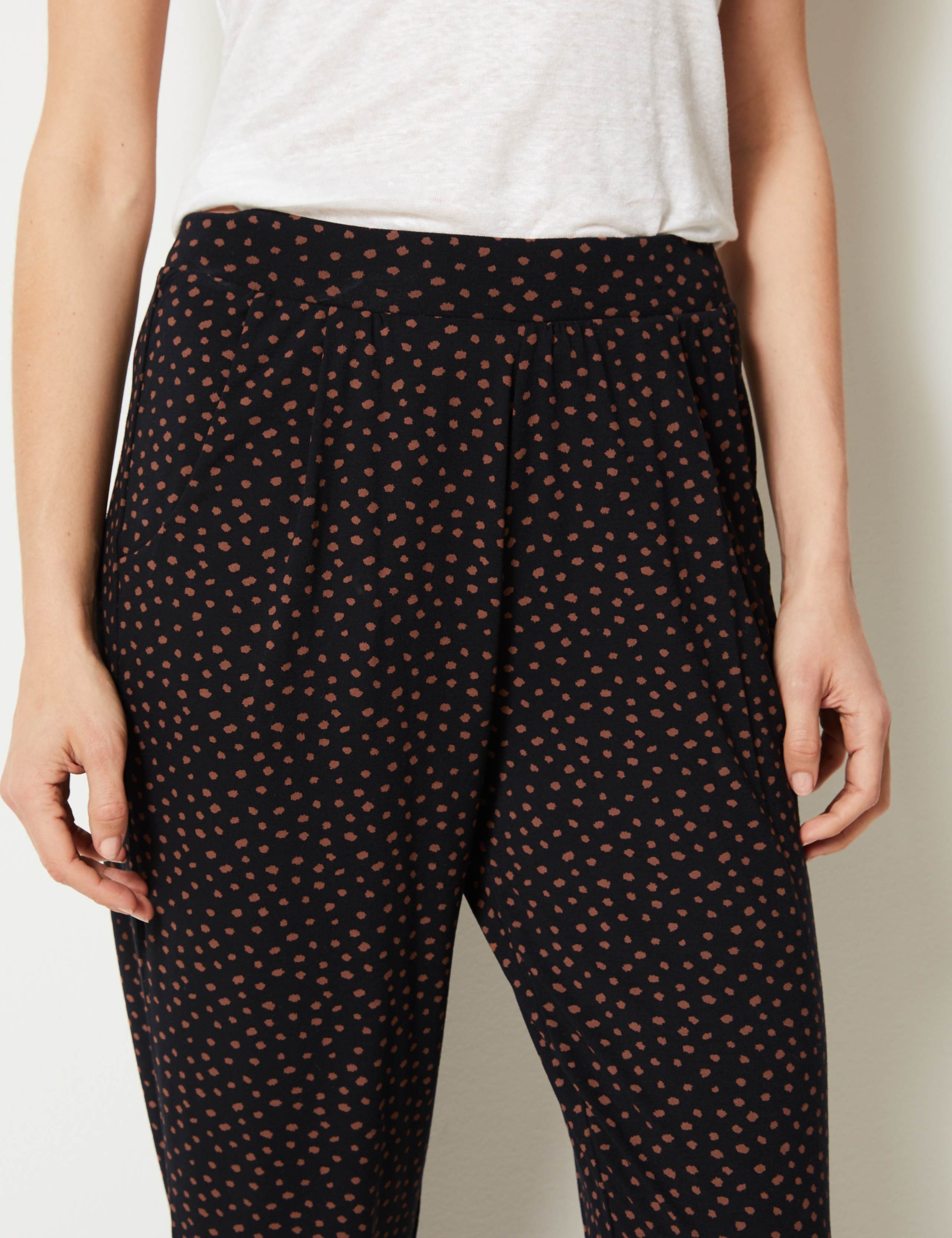 Tapered Leg Jersey Ankle Grazer Peg Trousers 4 of 5