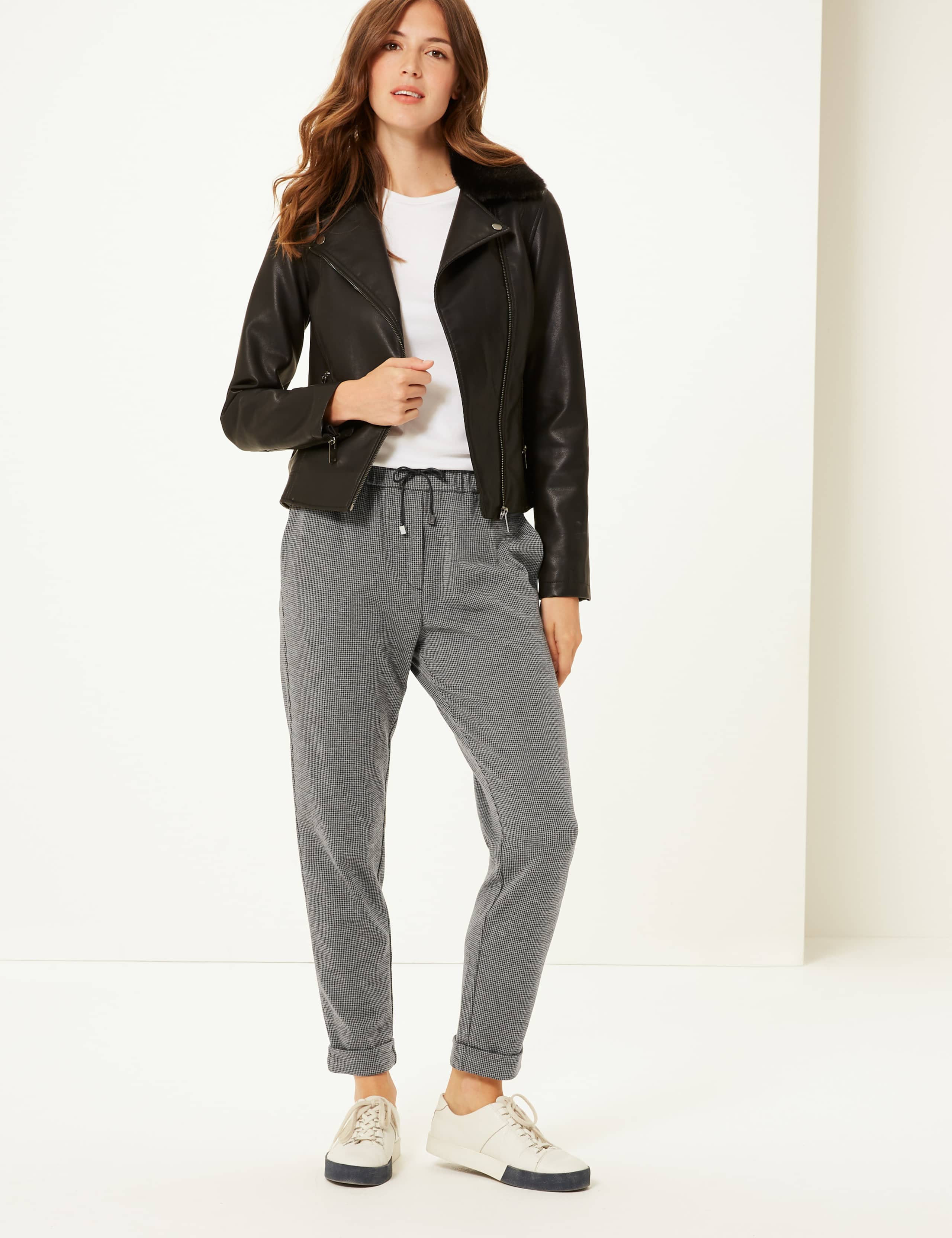 Checked Tapered Leg Trousers 1 of 6