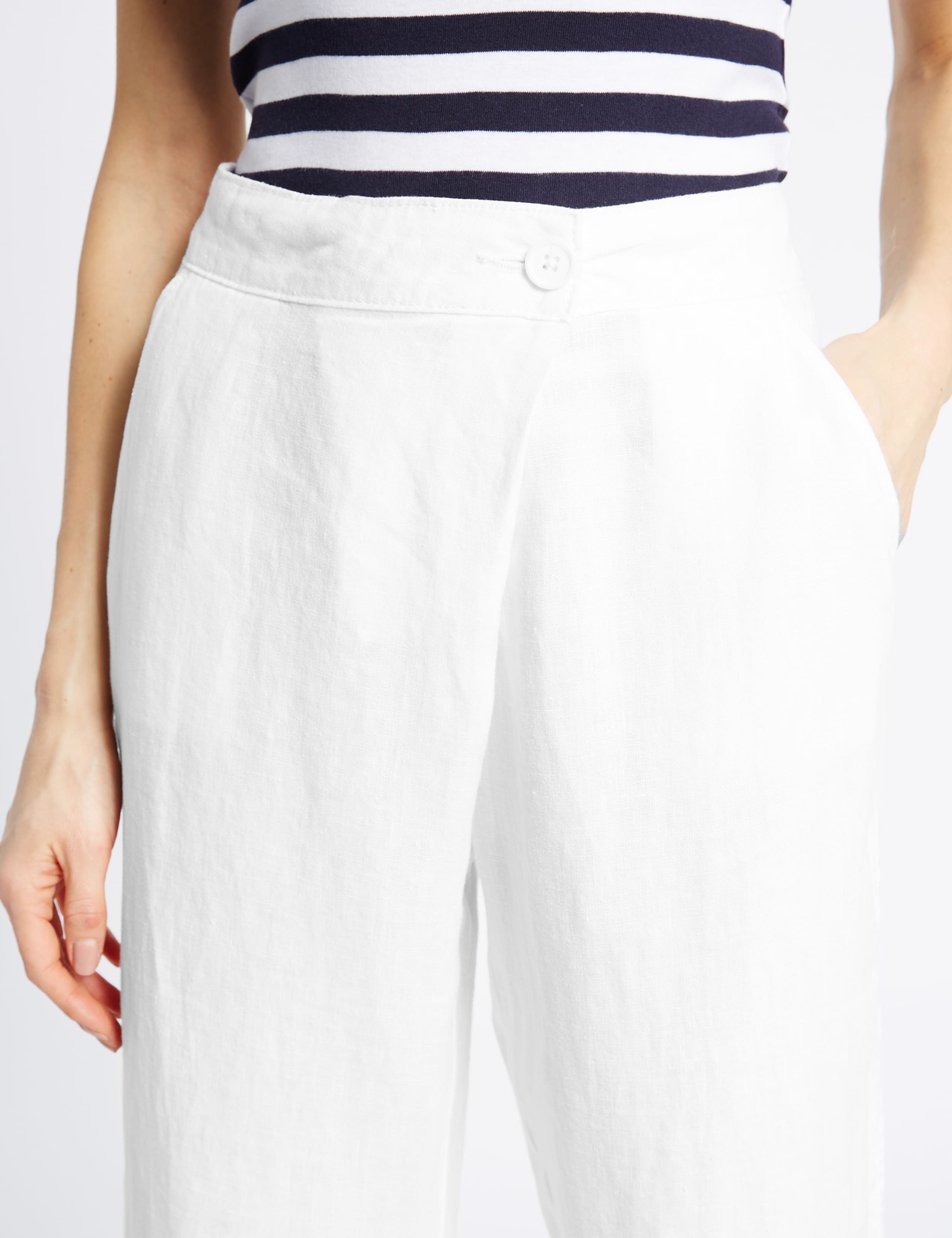 Pure Linen Wide Leg Trousers 5 of 6