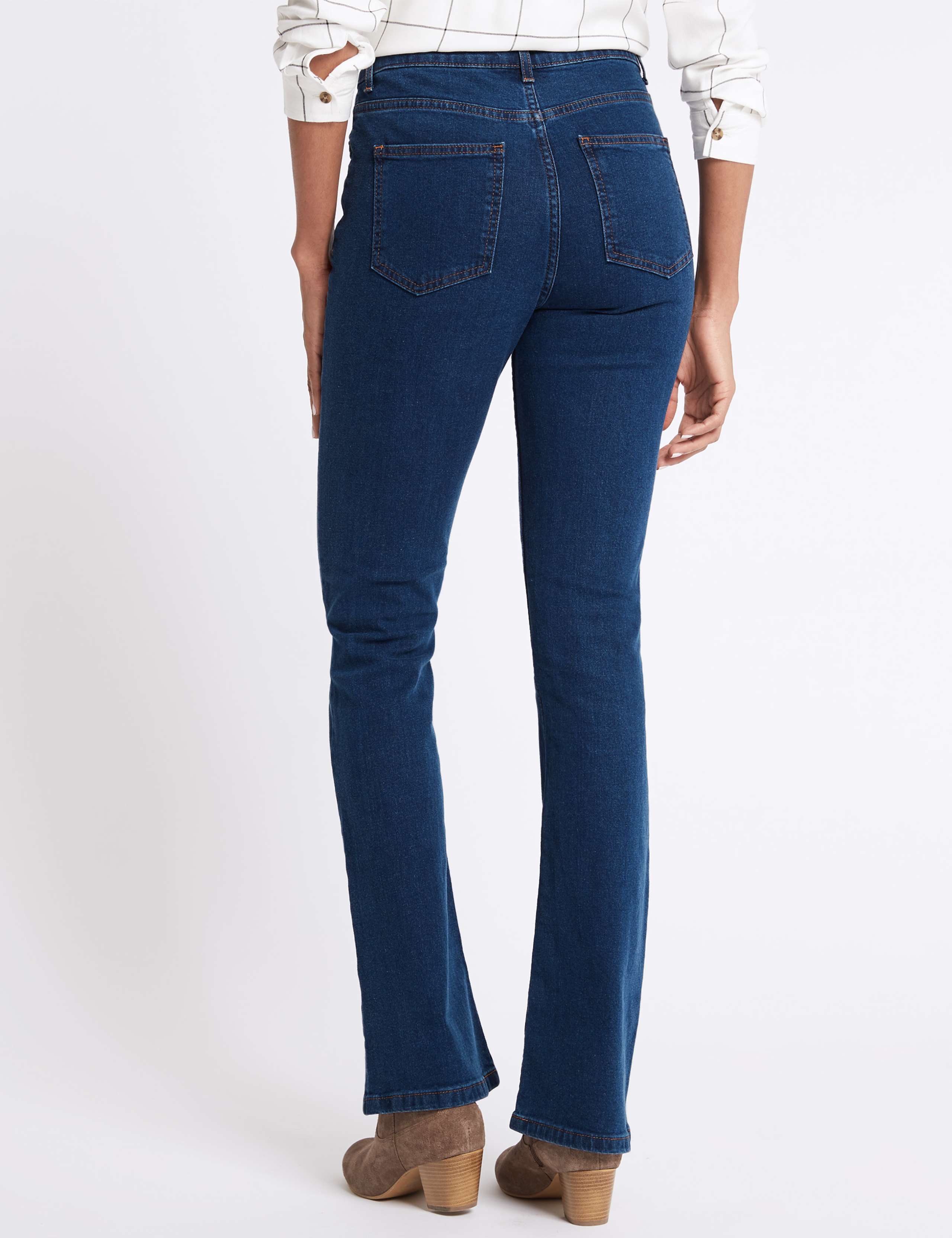Mid Rise Slim Bootcut Flared Jeans 5 of 7