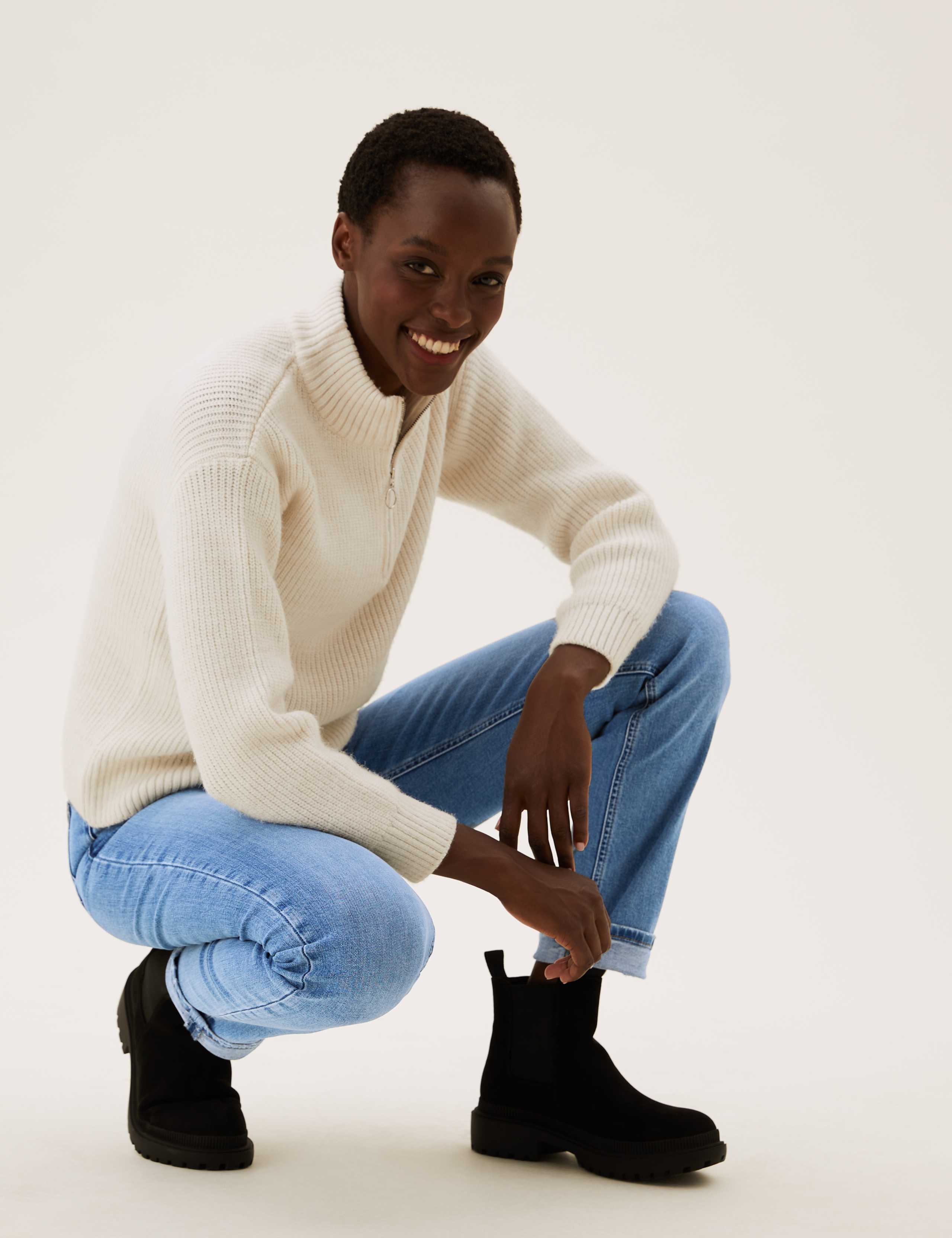 High Waisted Slim Straight Leg Jeans 3 of 6