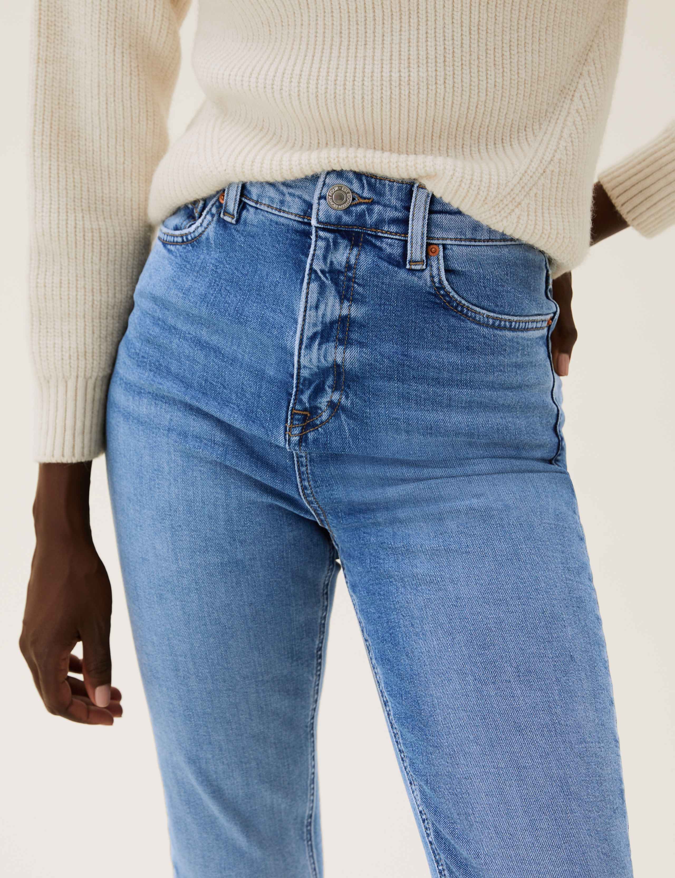 High Waisted Slim Straight Leg Jeans 4 of 6