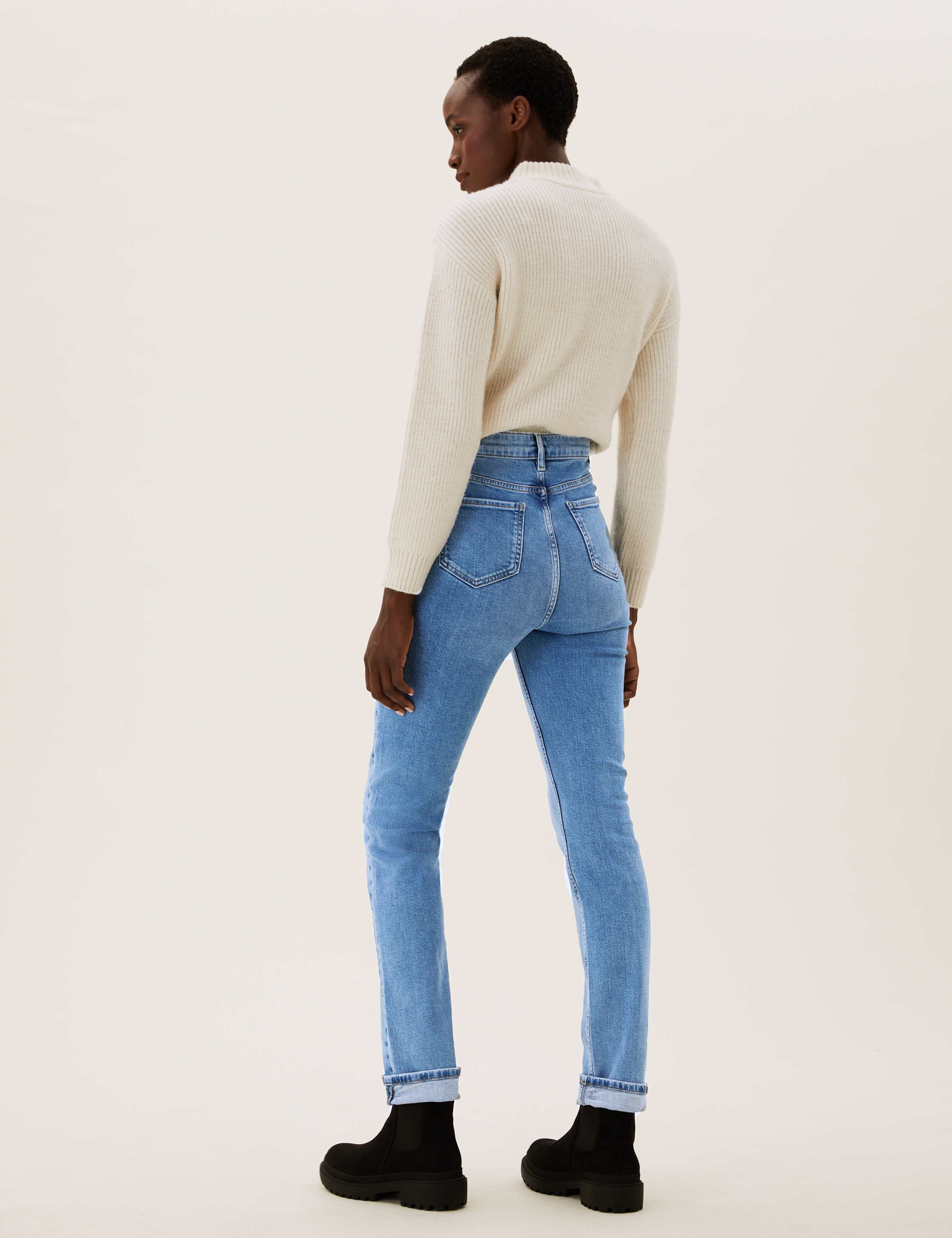 High Waisted Slim Straight Leg Jeans 6 of 6