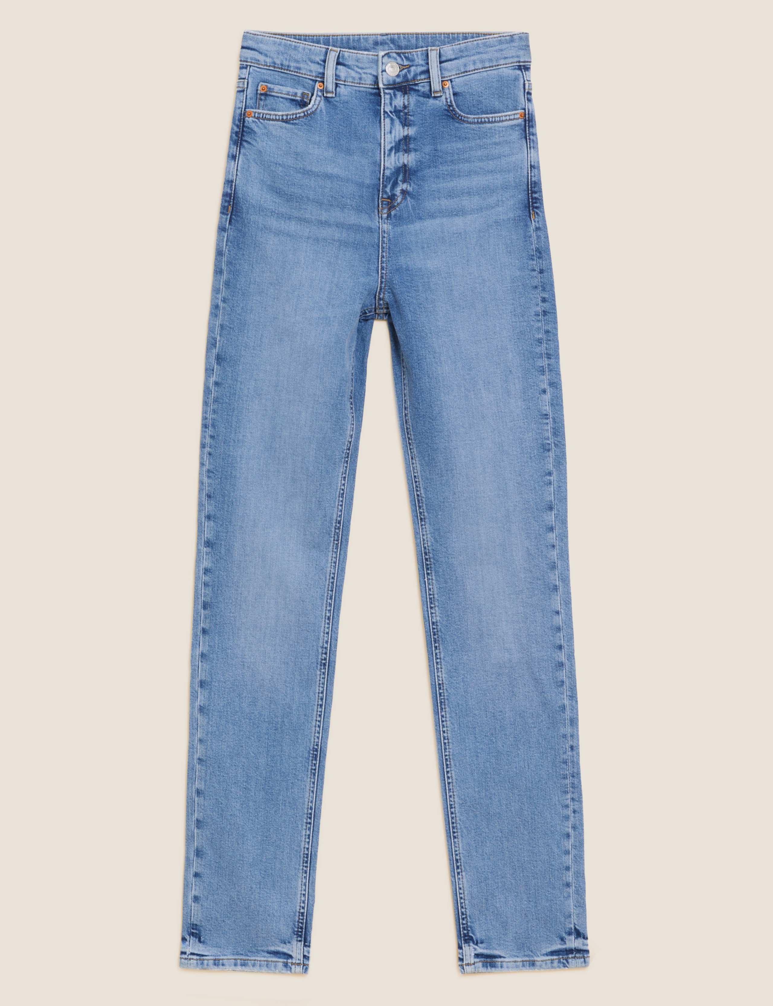 High Waisted Slim Straight Leg Jeans 2 of 6