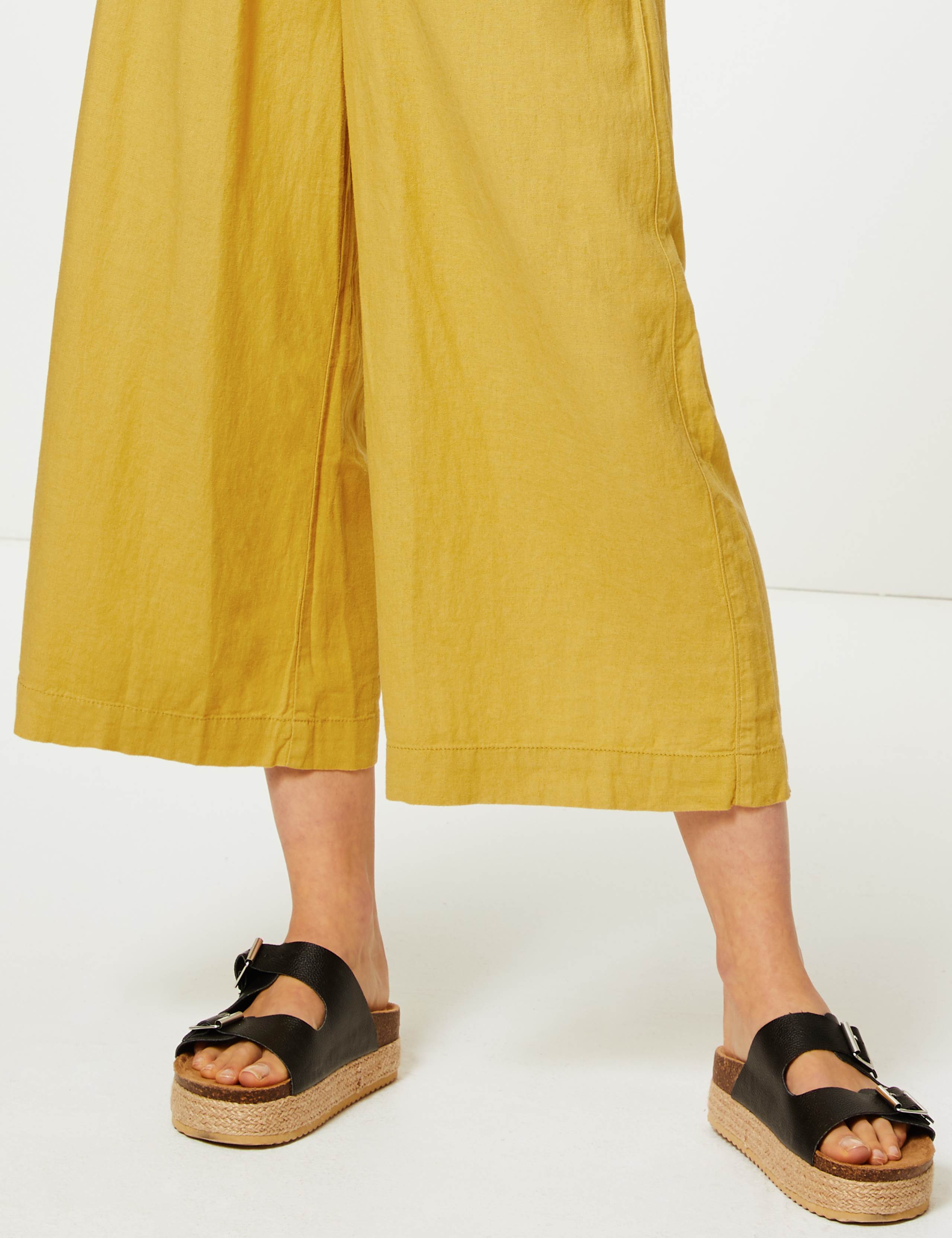 Linen Rich Wide Leg Cropped Trousers 5 of 5