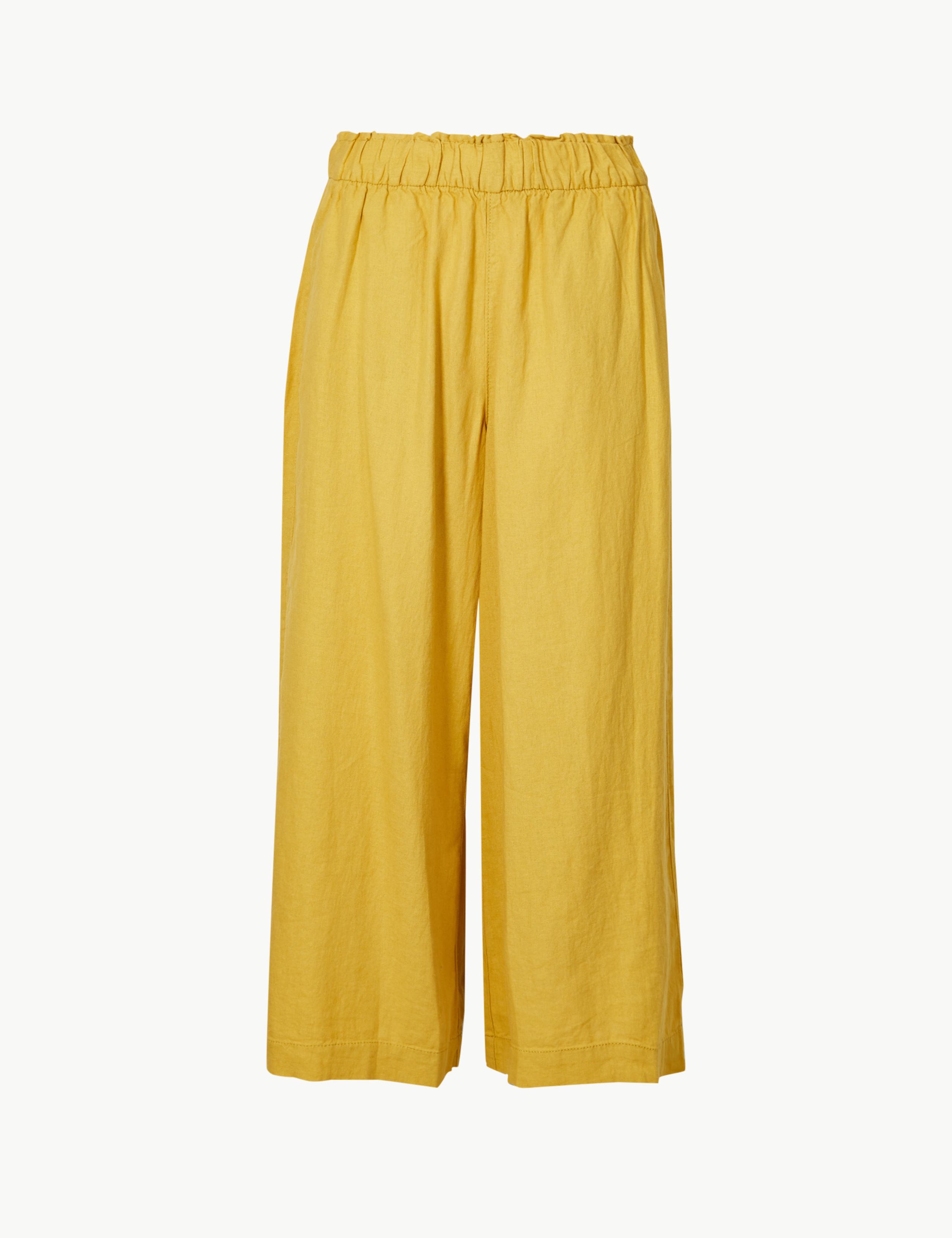 Linen Rich Wide Leg Cropped Trousers 2 of 5