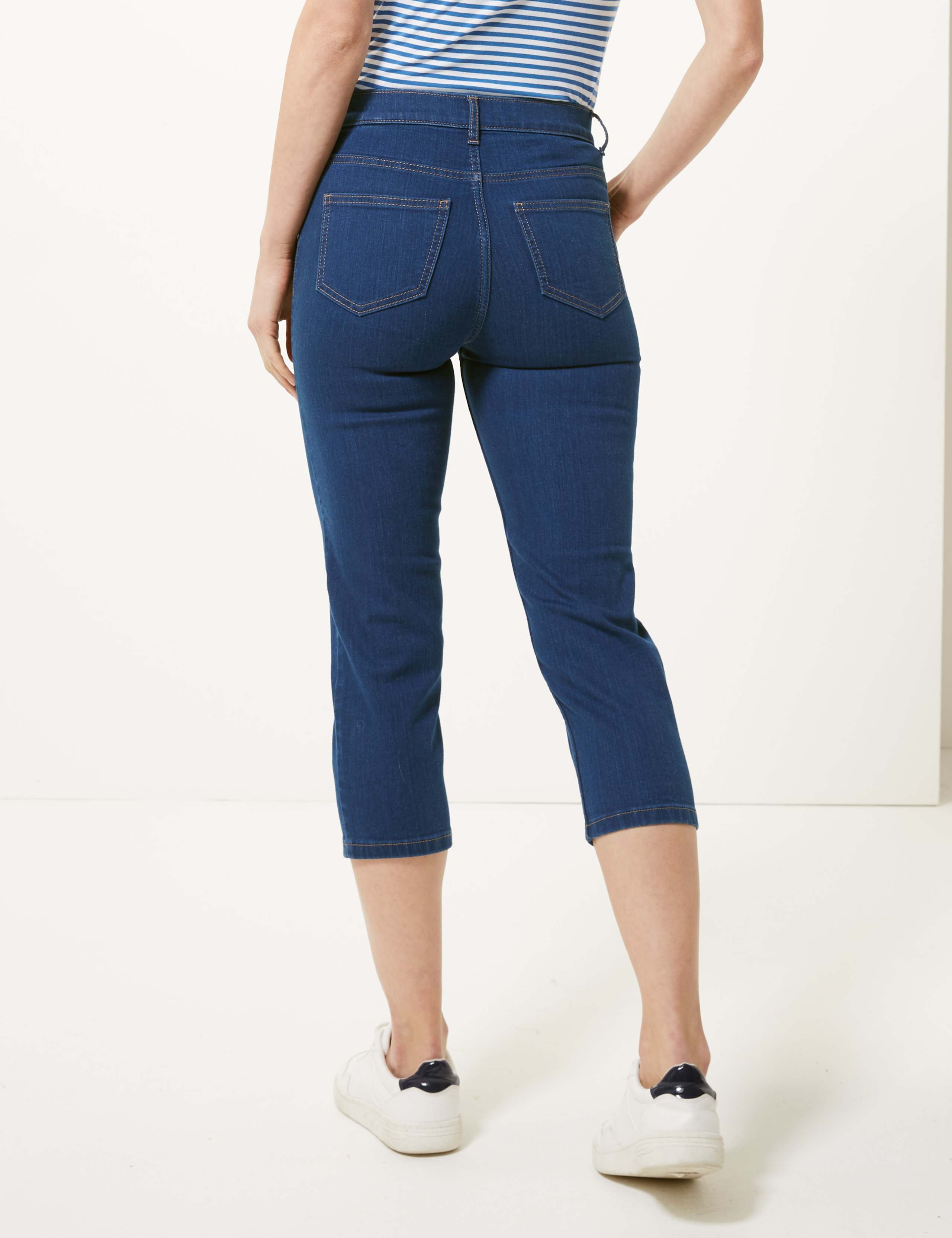 Mid Rise Straight Leg Cropped Jeans 3 of 5