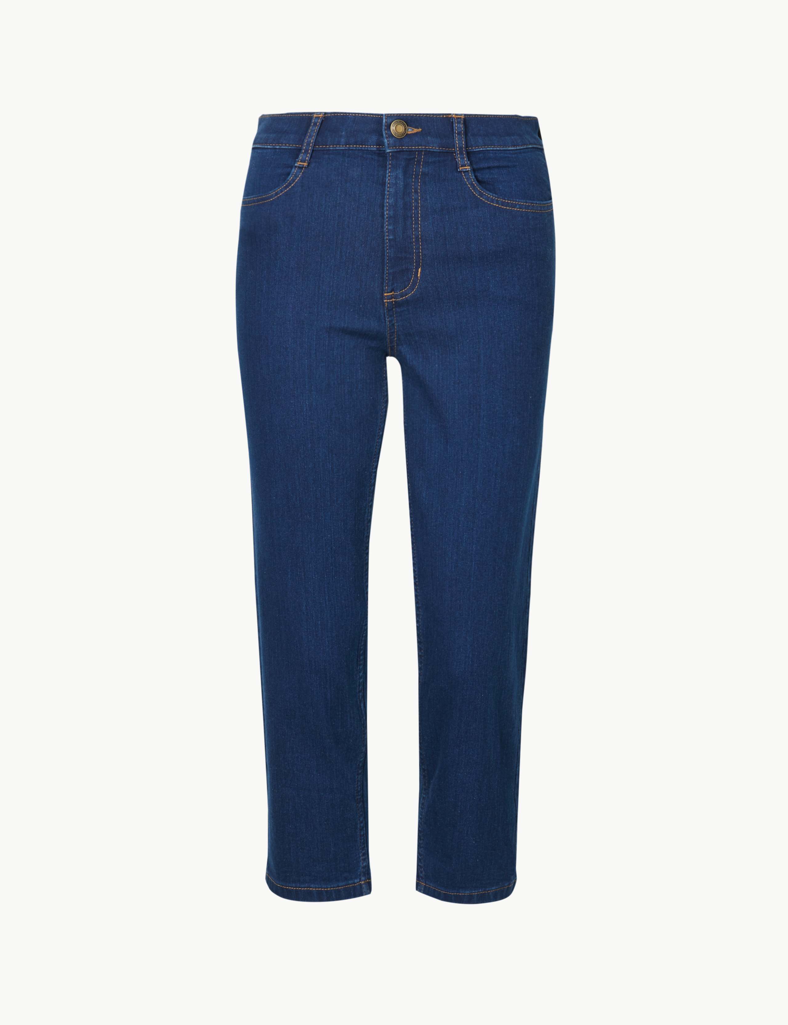 Mid Rise Straight Leg Cropped Jeans 2 of 5