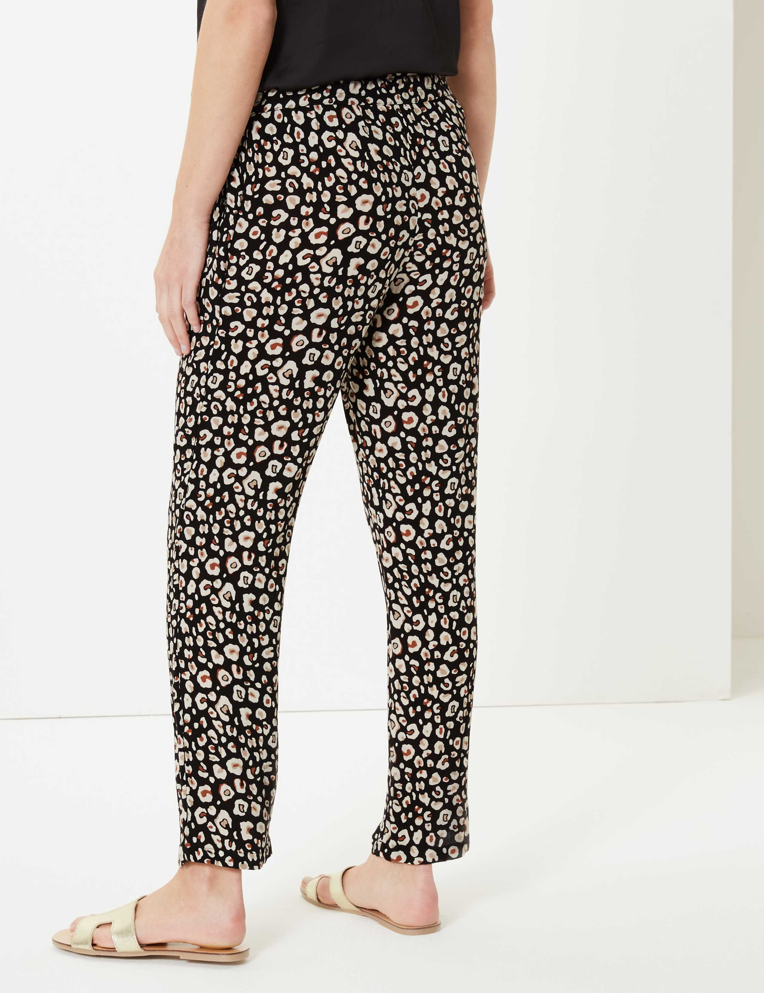 Animal Print Ankle Grazer Peg Trousers 3 of 5