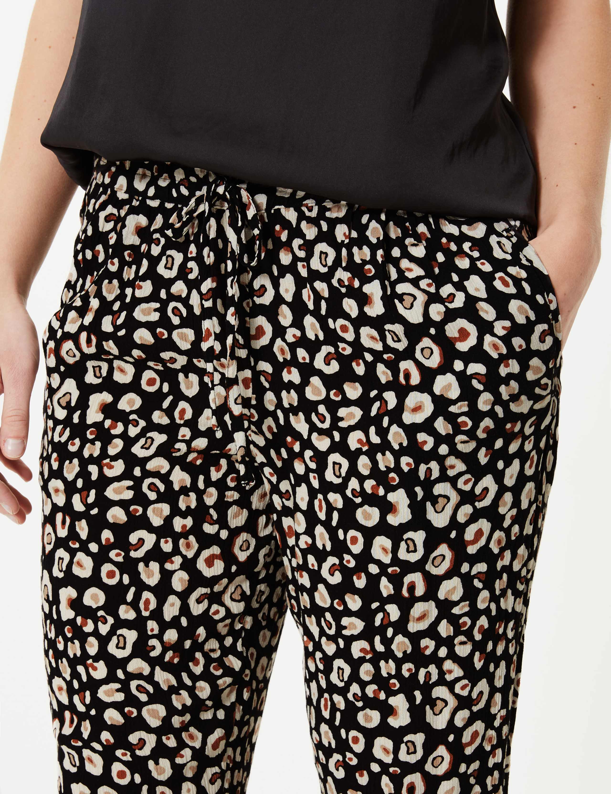 Animal Print Ankle Grazer Peg Trousers 4 of 5