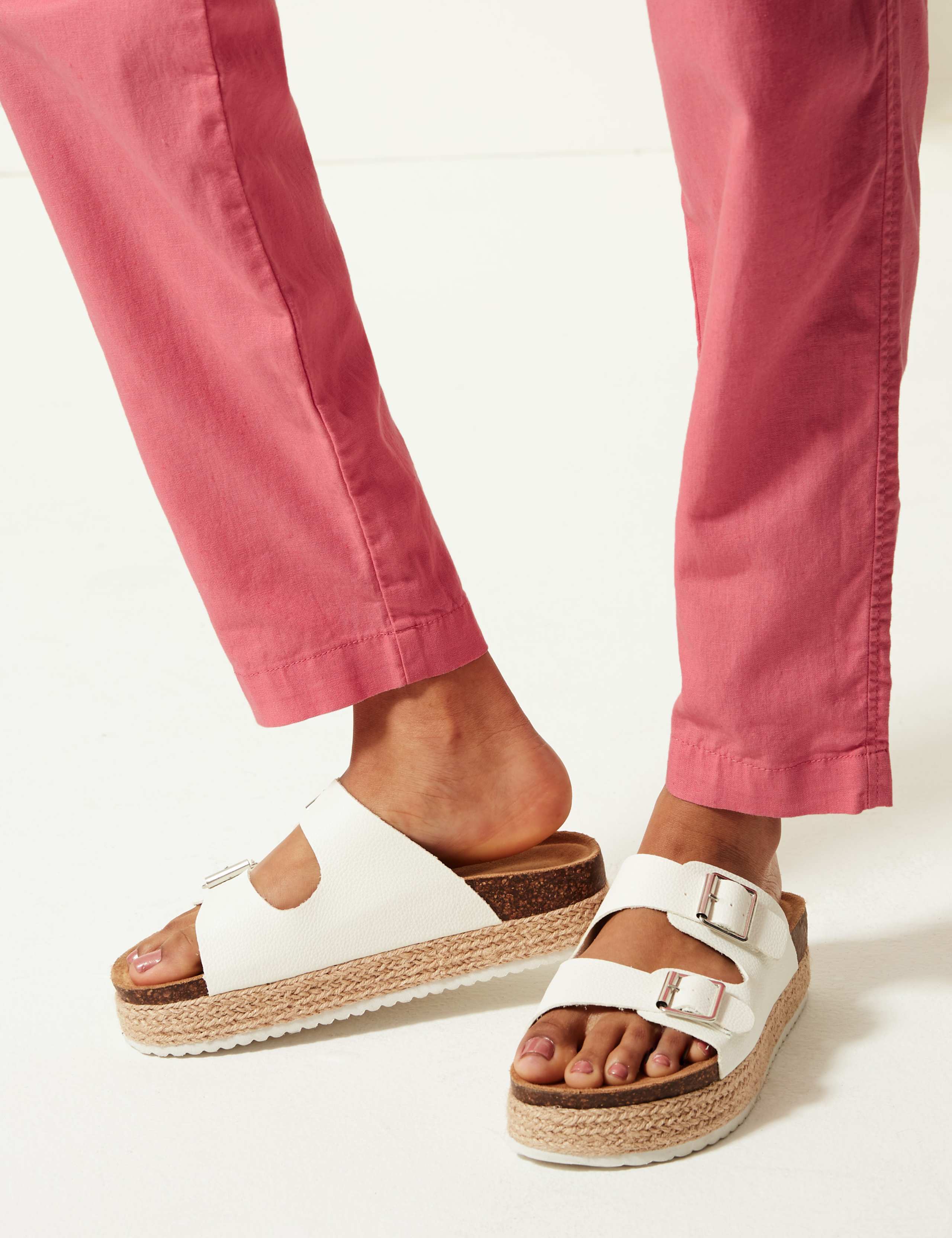 Linen Blend Tapered Leg Peg Trousers 4 of 4