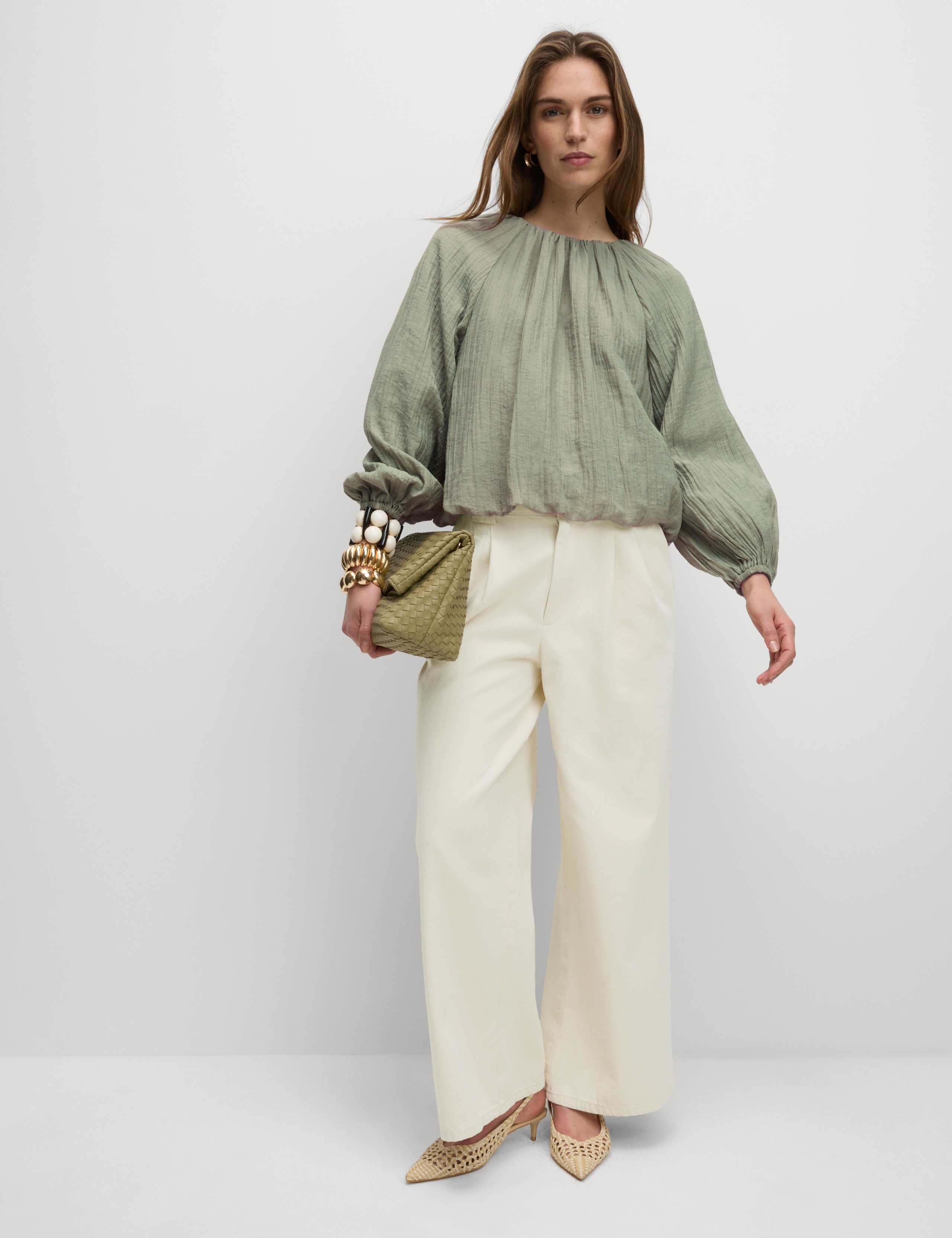 High Waisted Tailored Wide Leg Jeans 1 of 9